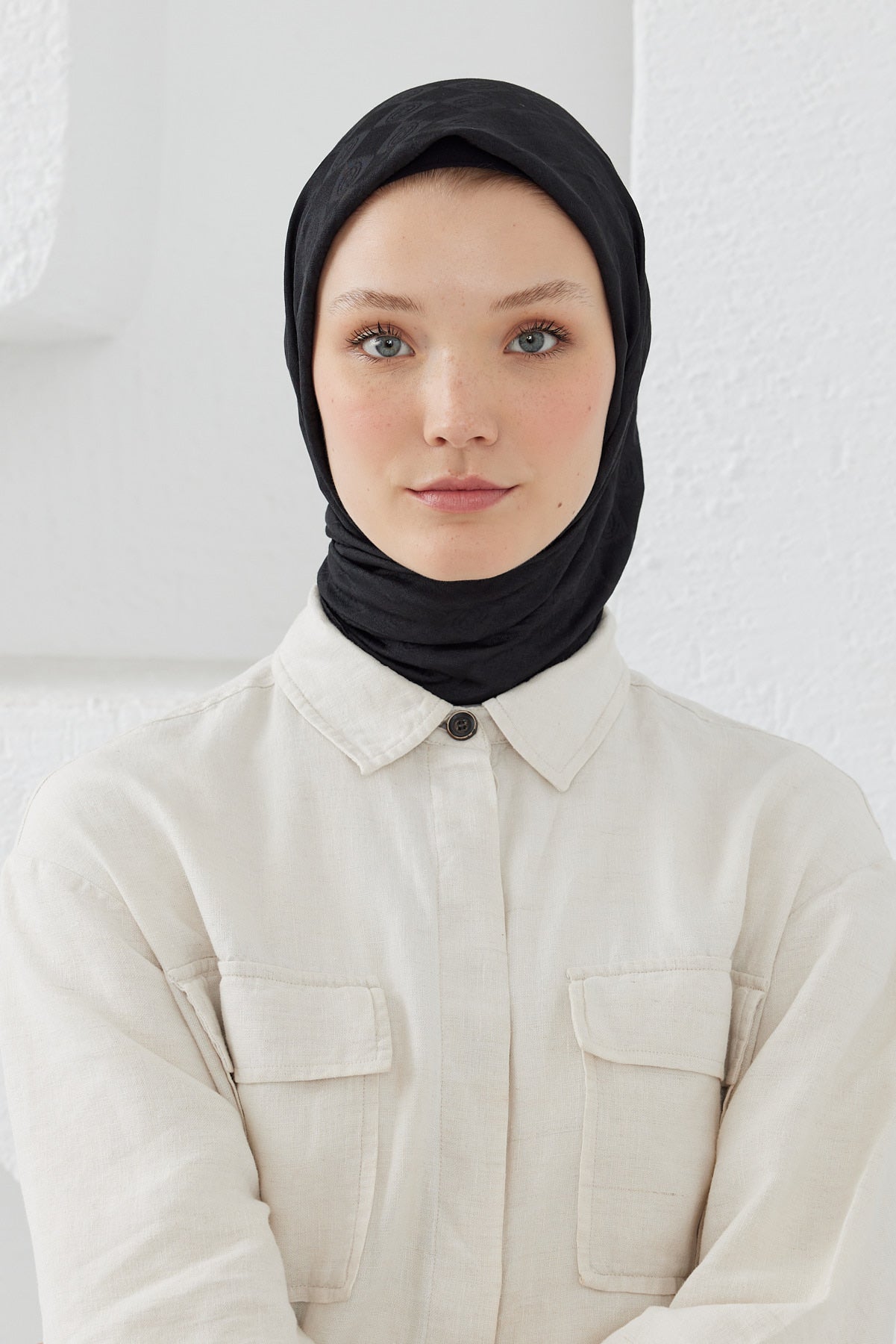 Dama Desen Eşarp - Siyah