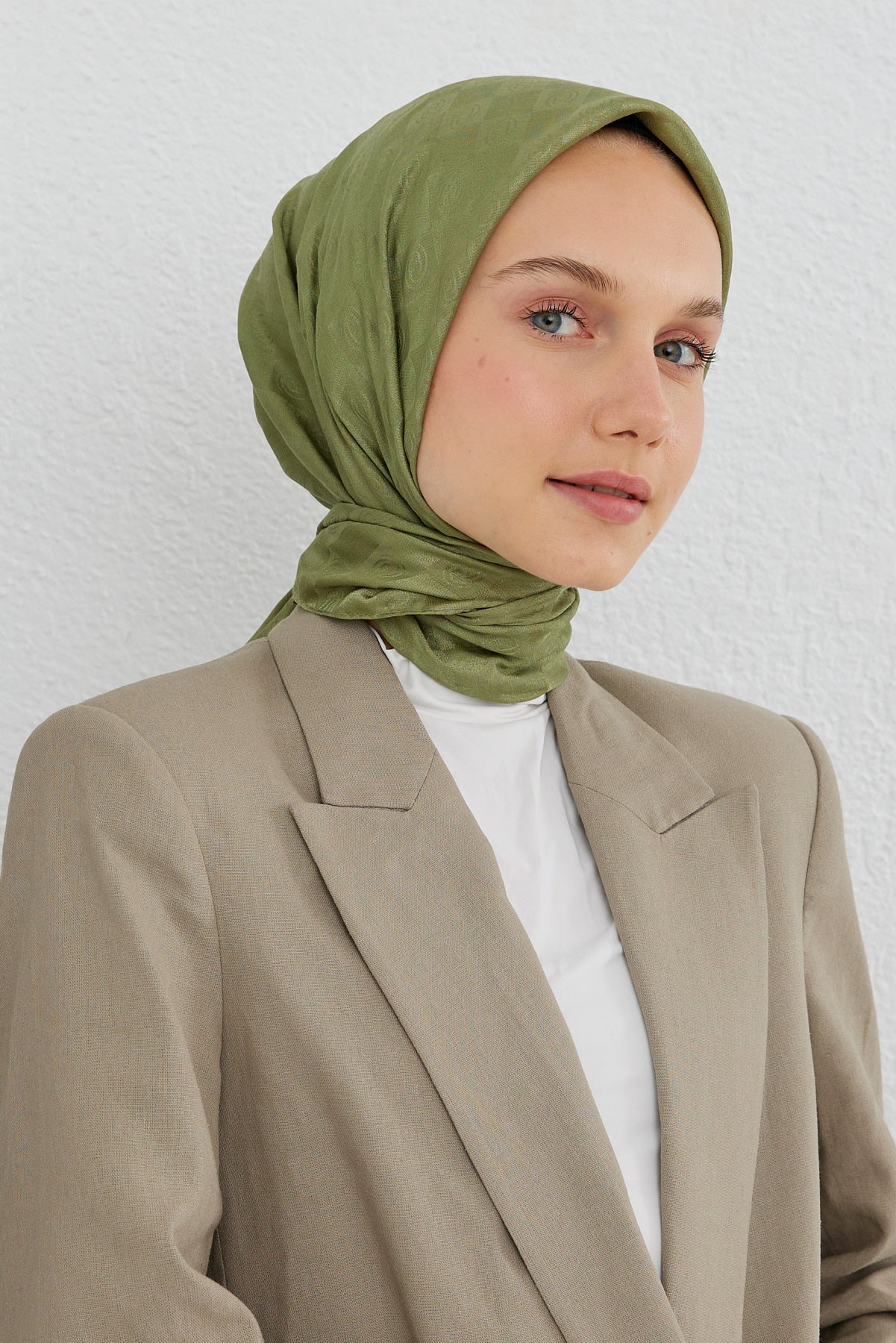 Dama Desen Eşarp - Haki