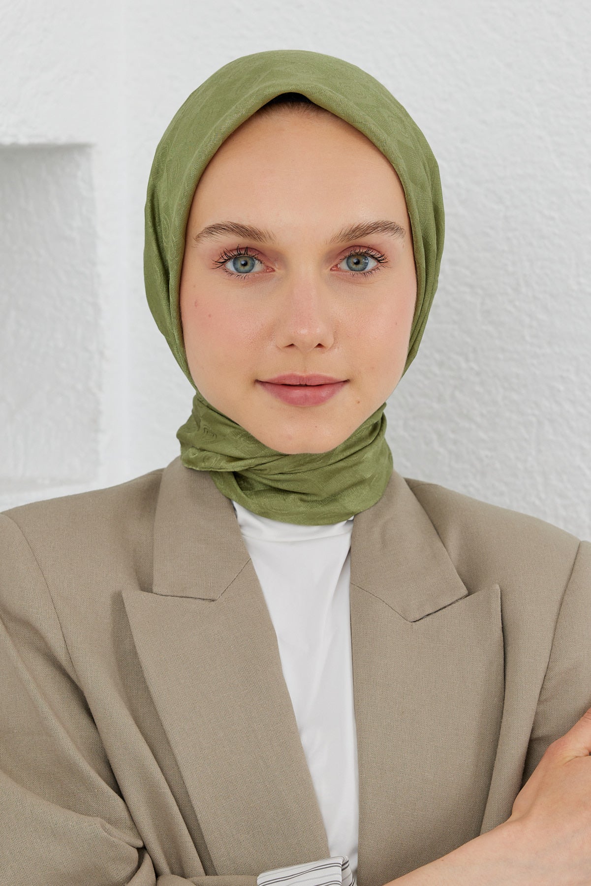 Dama Desen Eşarp - Haki