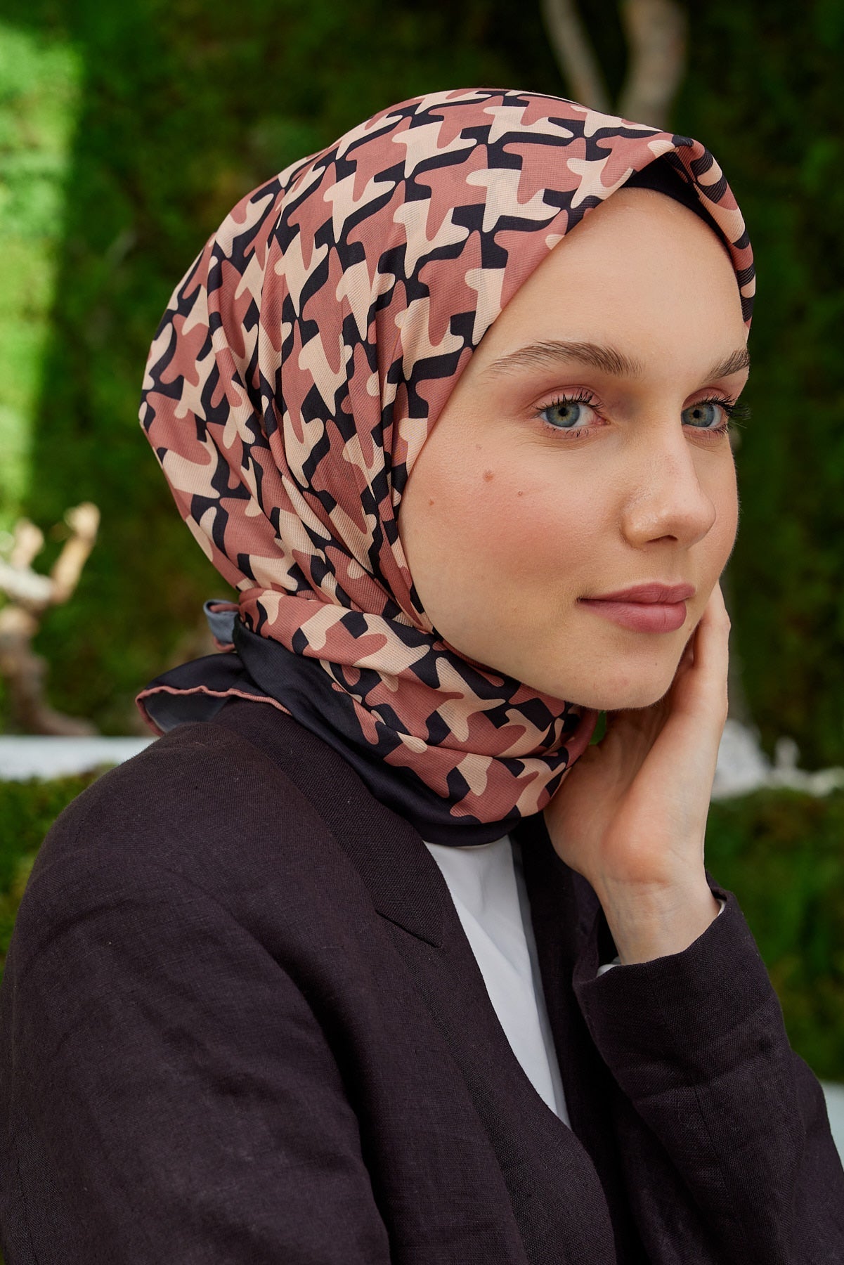 Pro Line Star Desen Eşarp - Tarçın