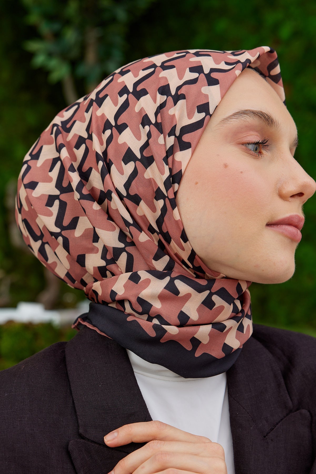 Pro Line Star Desen Eşarp - Tarçın