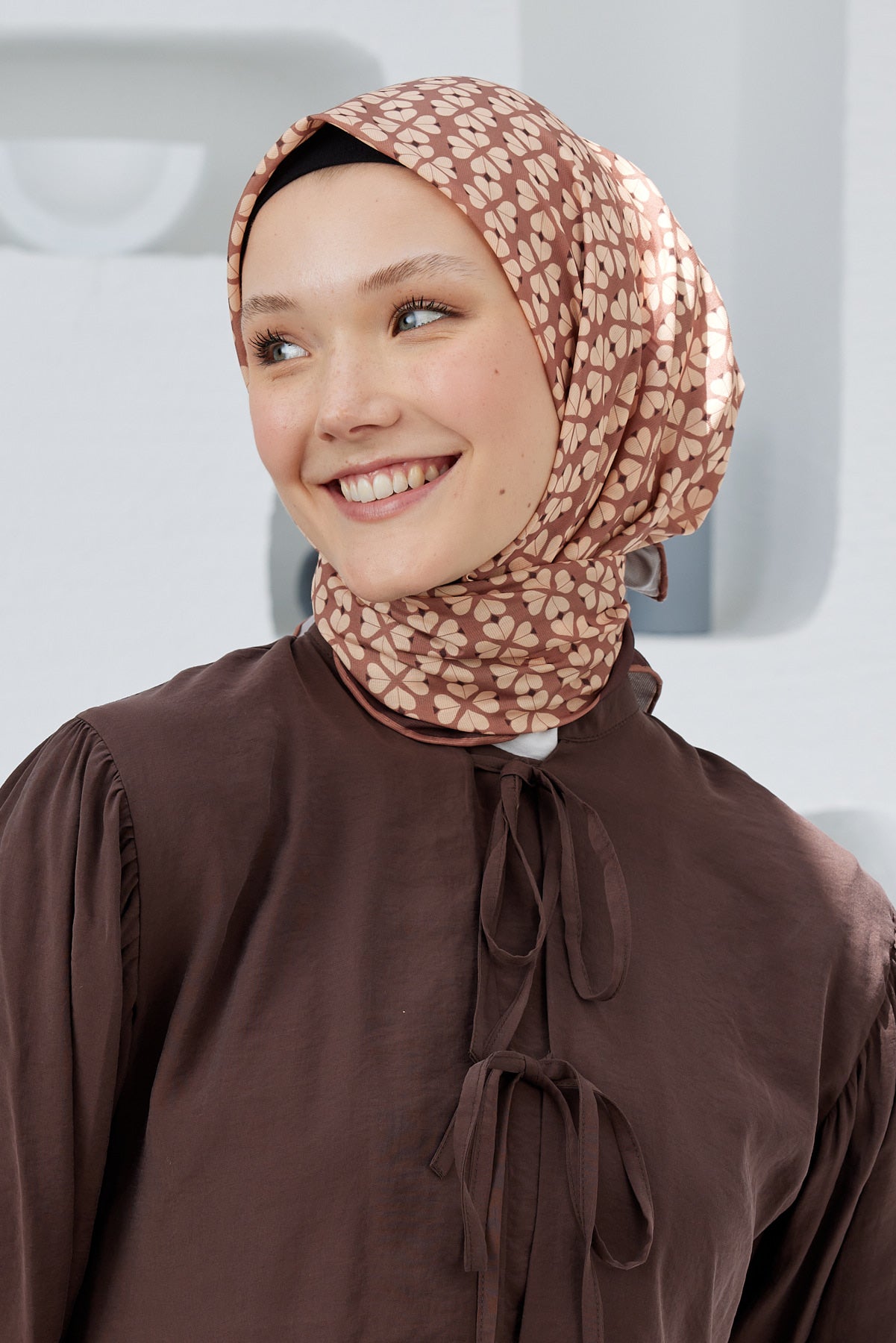 Pro Line Yonca Desen Eşarp - Karamel