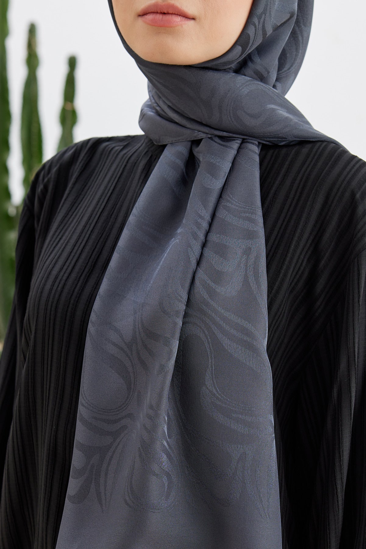 Jakar Janjan Dalga Desen Şal - Antrasit