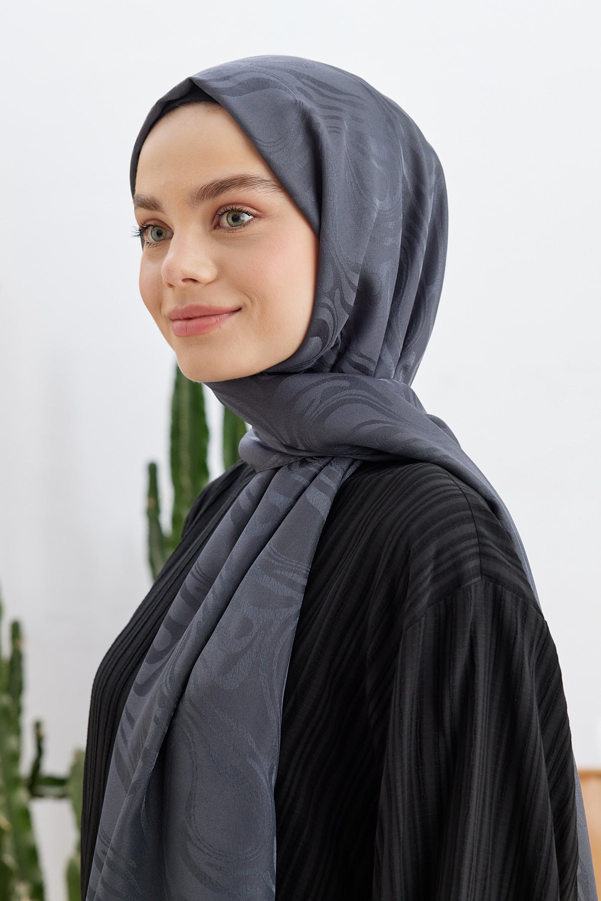 Jakar Janjan Dalga Desen Şal - Antrasit