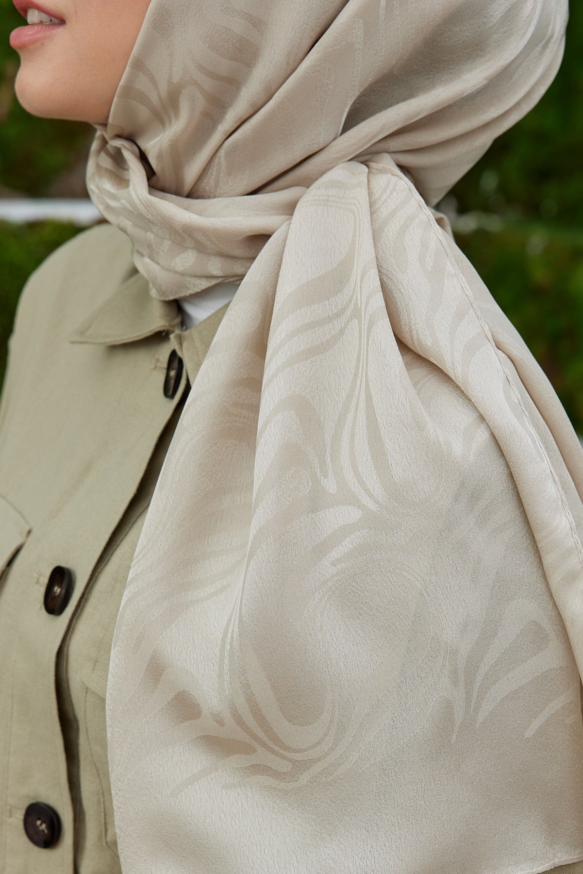 Jakar Janjan Dalga Desen Şal - Bej