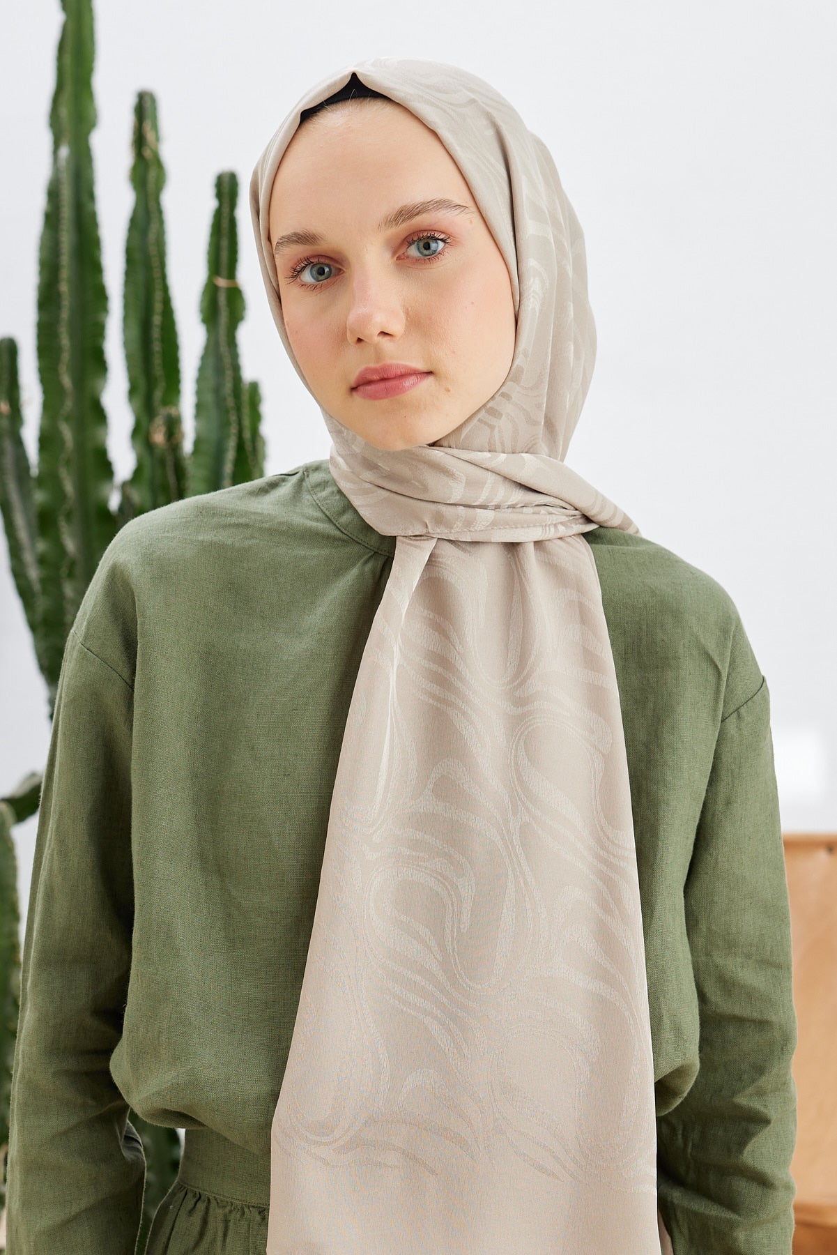 Jakar Janjan Dalga Desen Şal - Taş