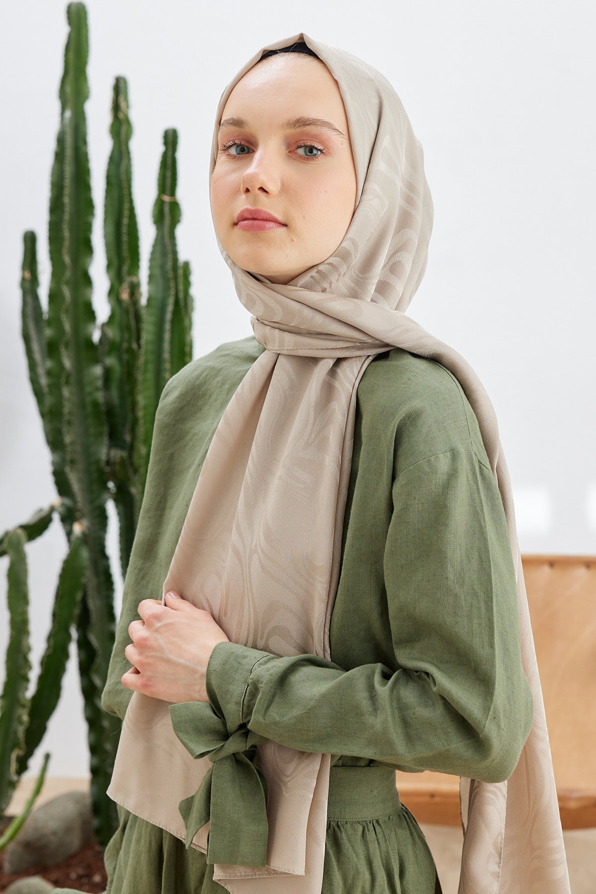 Jakar Janjan Dalga Desen Şal - Taş