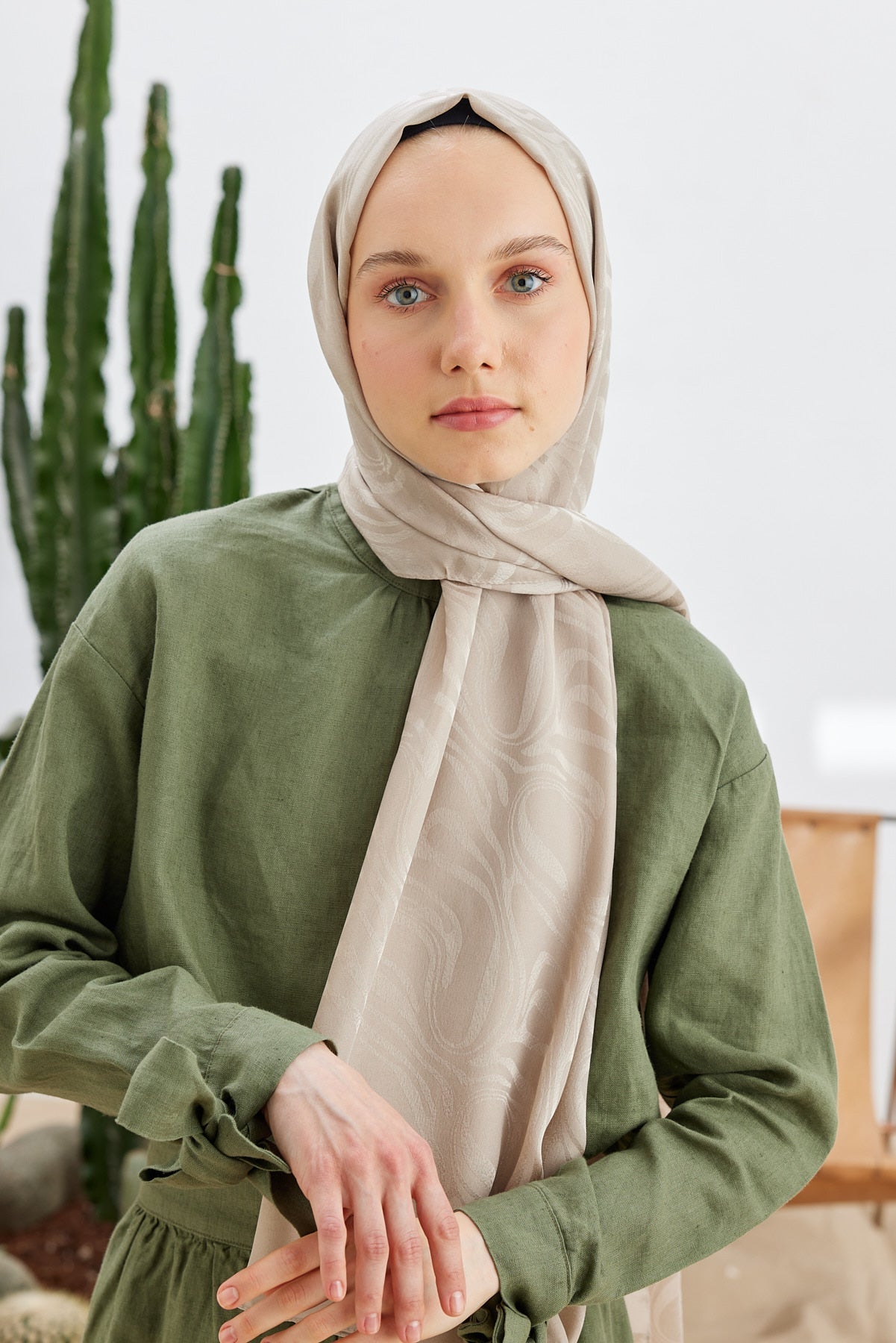 Jakar Janjan Dalga Desen Şal - Taş