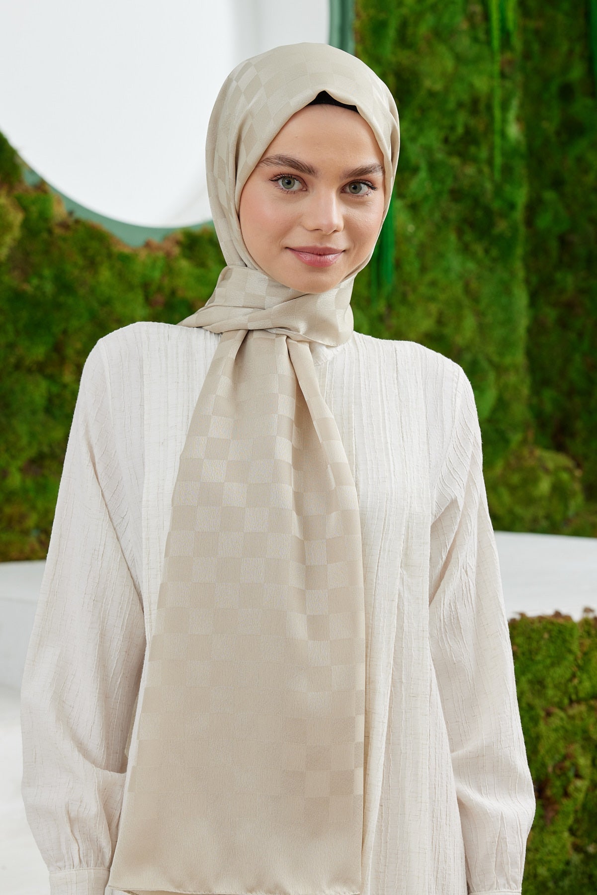 Jakar Janjan Dama Desen Şal - Taş