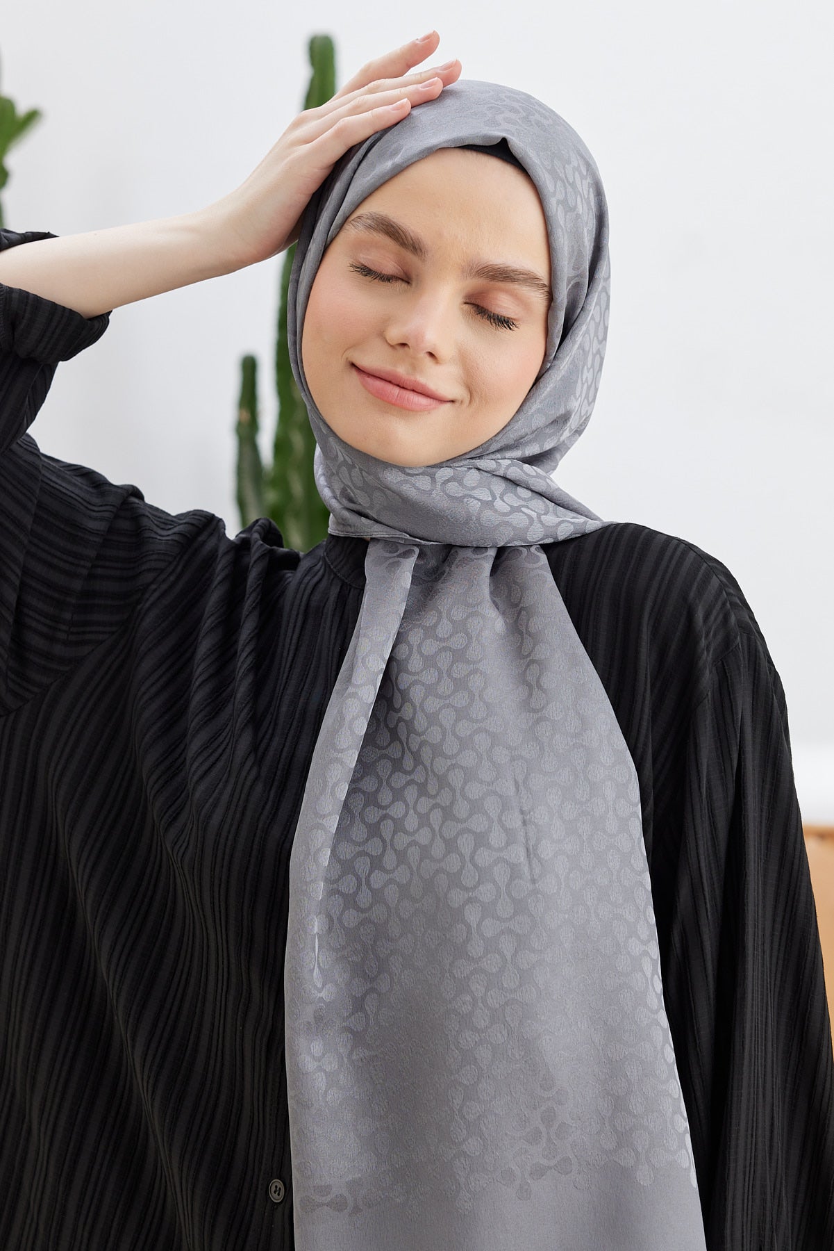 Jakar Janjan Koza Desen Şal - Füme