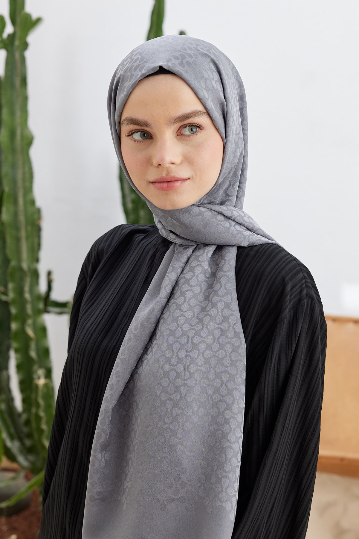 Jakar Janjan Koza Desen Şal - Füme