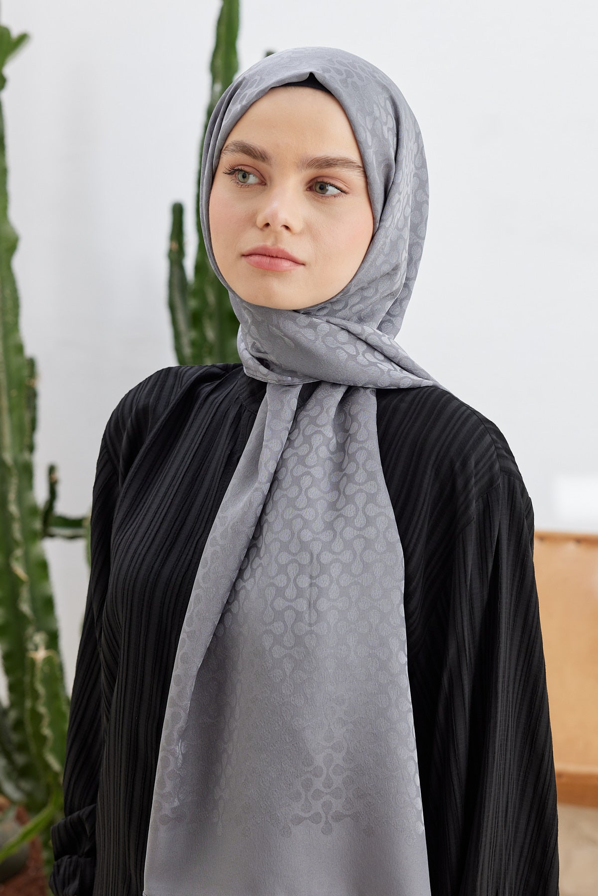 Jakar Janjan Koza Desen Şal - Füme