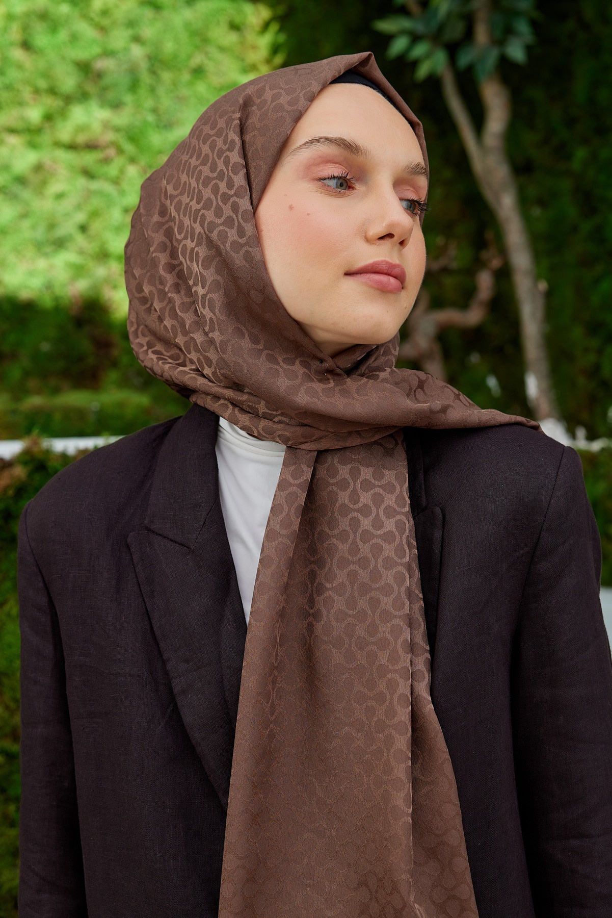 Jakar Janjan Koza Desen Şal - Kahverengi