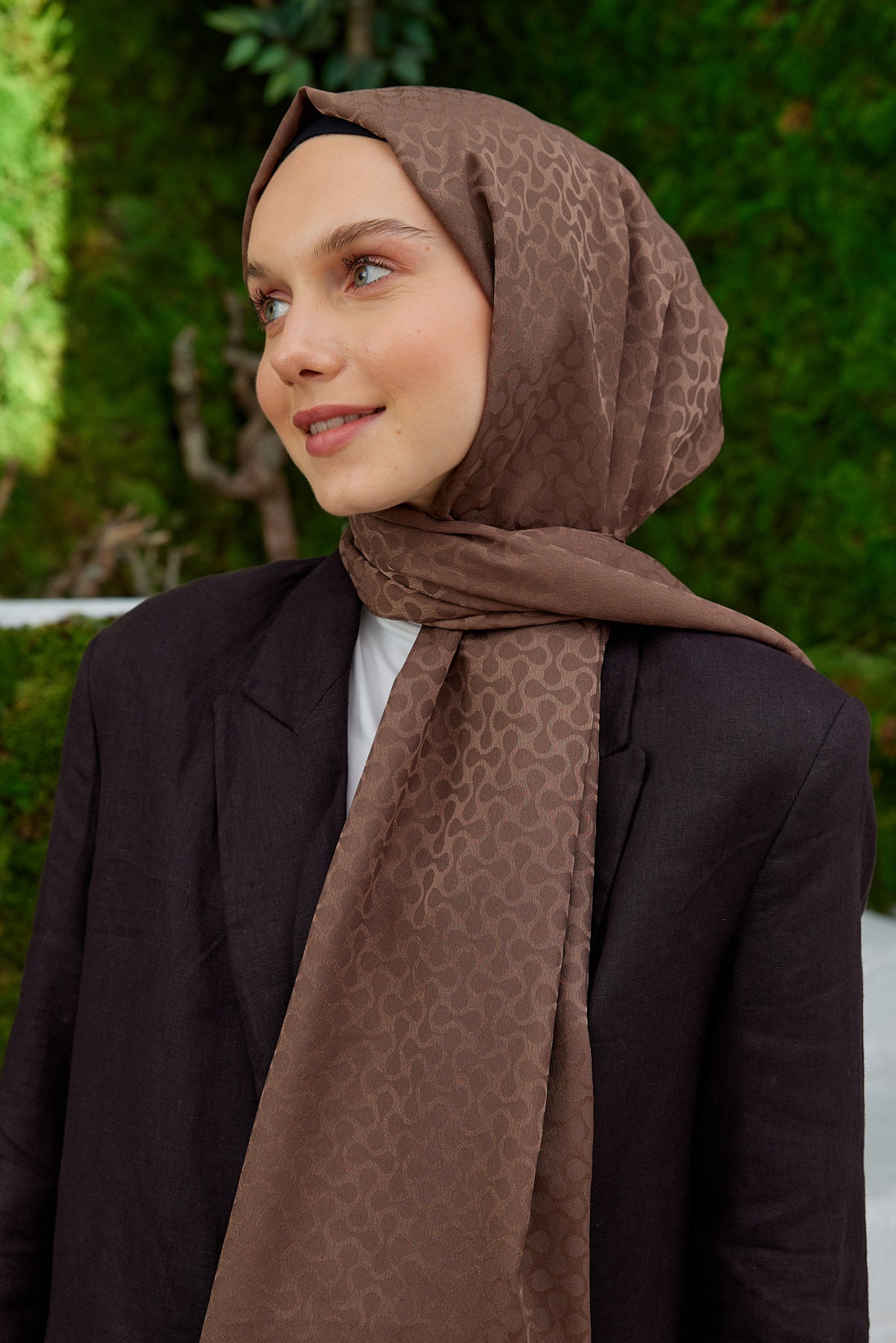 Jakar Janjan Koza Desen Şal - Kahverengi