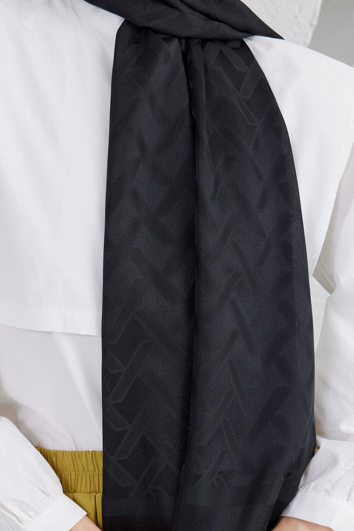 Jakar Janjan Line Desen Şal - Siyah