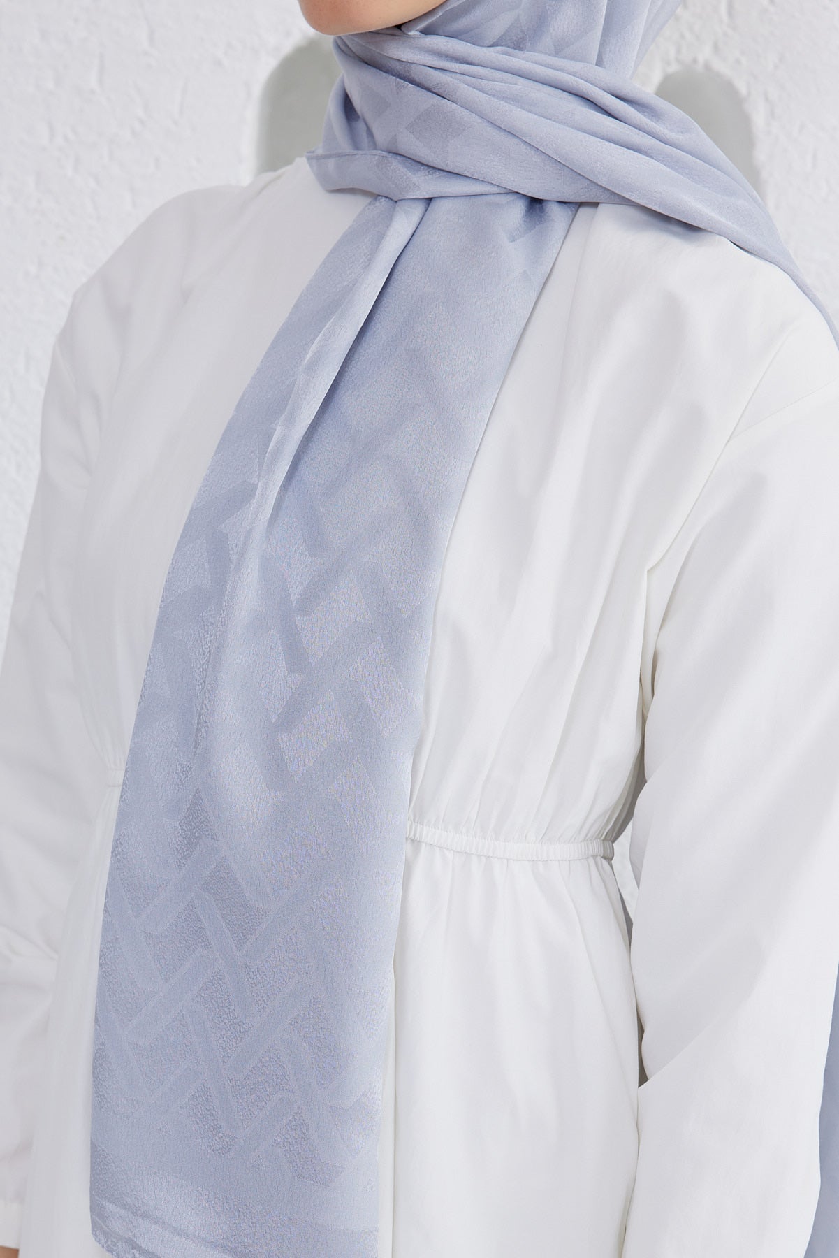 Jakar Janjan Line Desen Şal - Gümüş