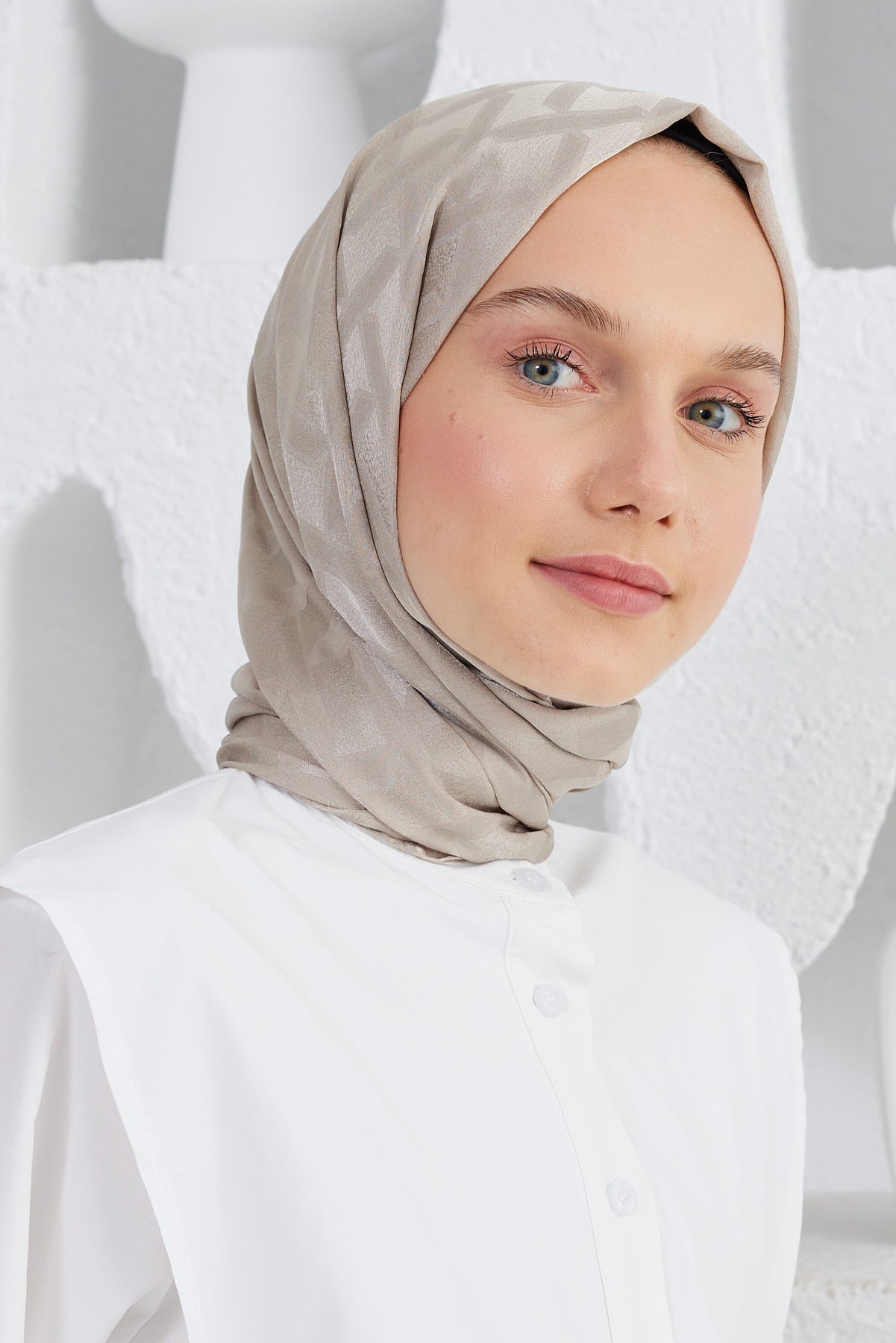 Jakar Janjan Line Desen Şal - Bej