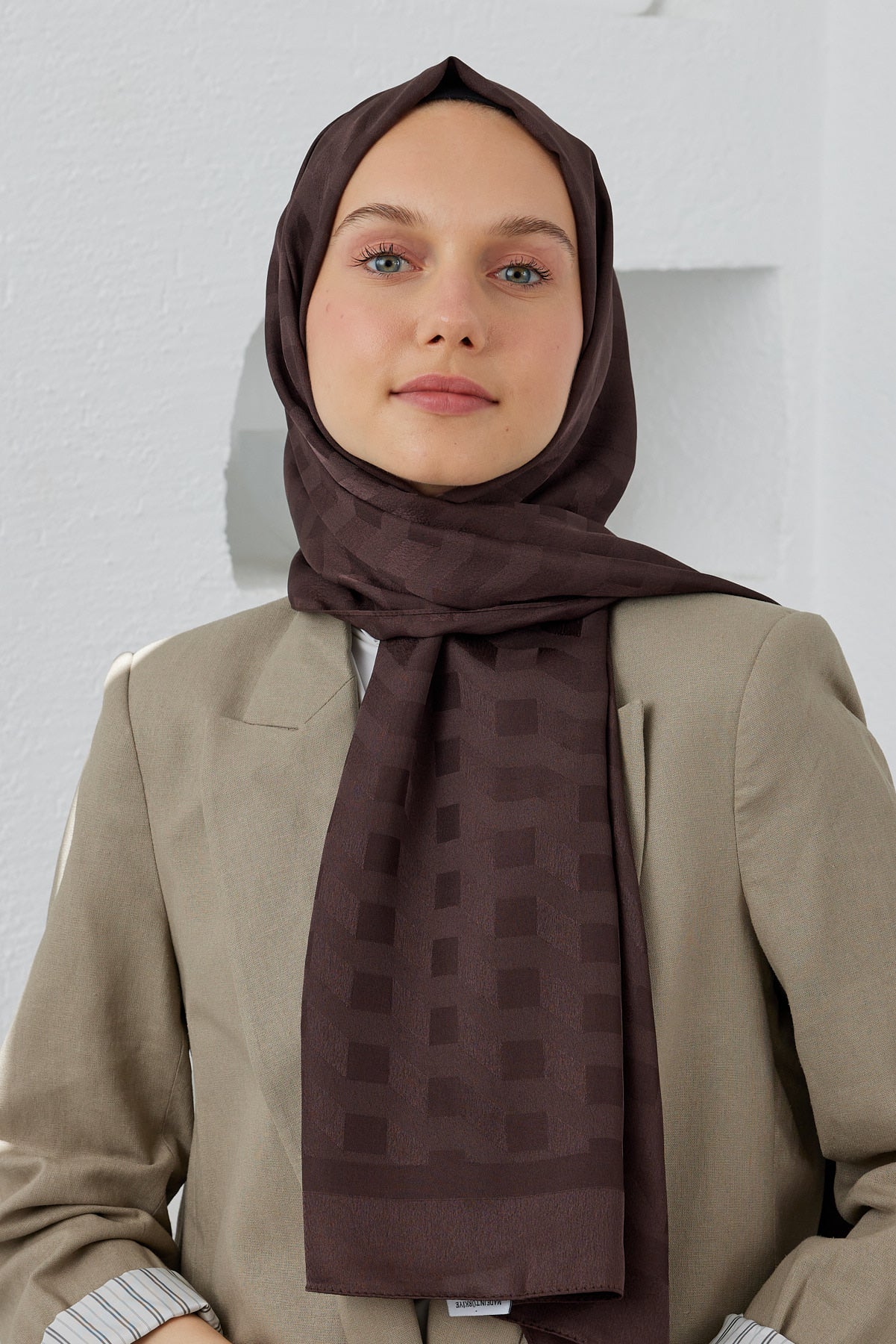 Jakar Janjan Mila Desen Şal - Acı Kahve