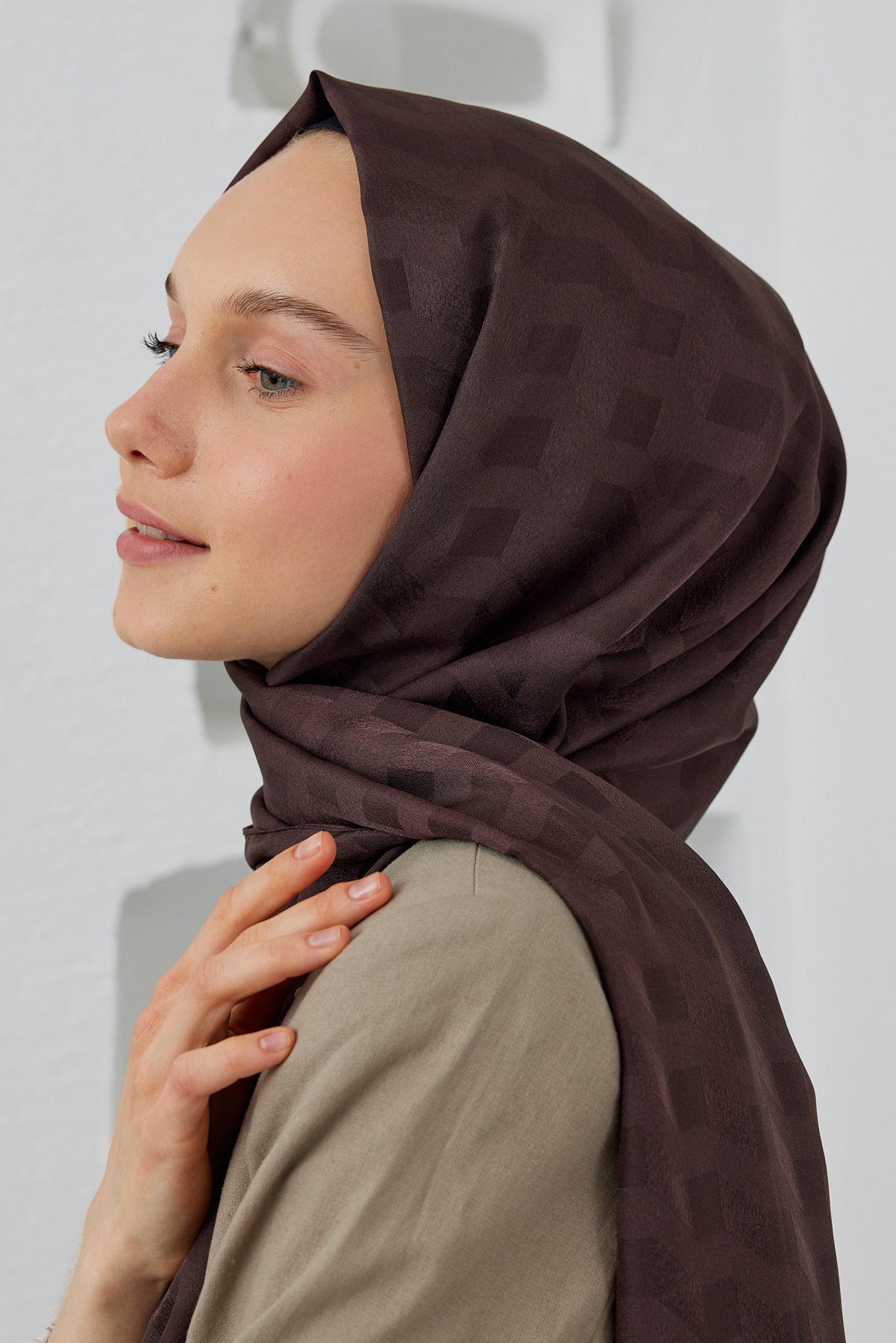 Jakar Janjan Mila Desen Şal - Acı Kahve