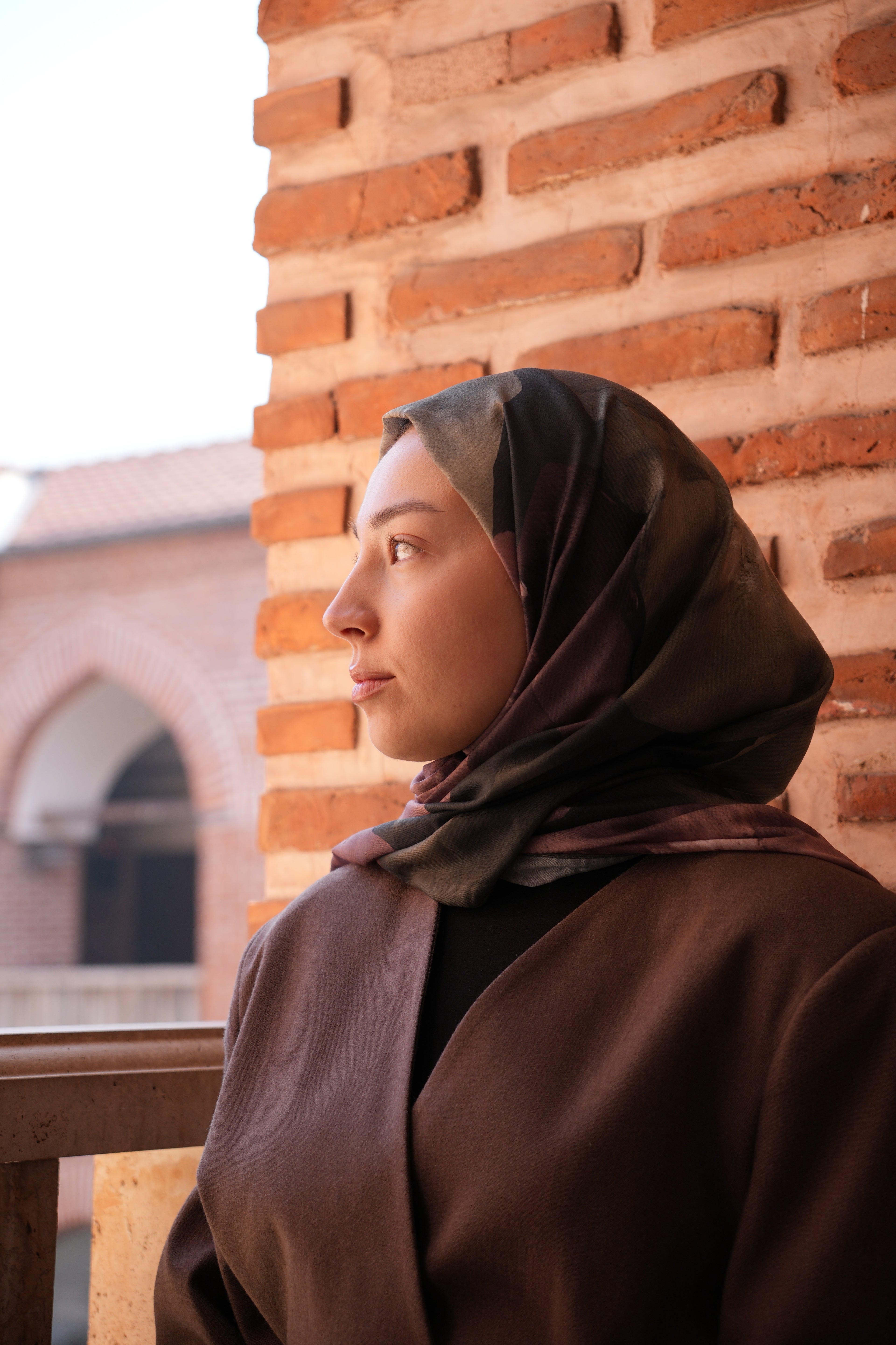 Yaprak Desenli Pamuk Şal