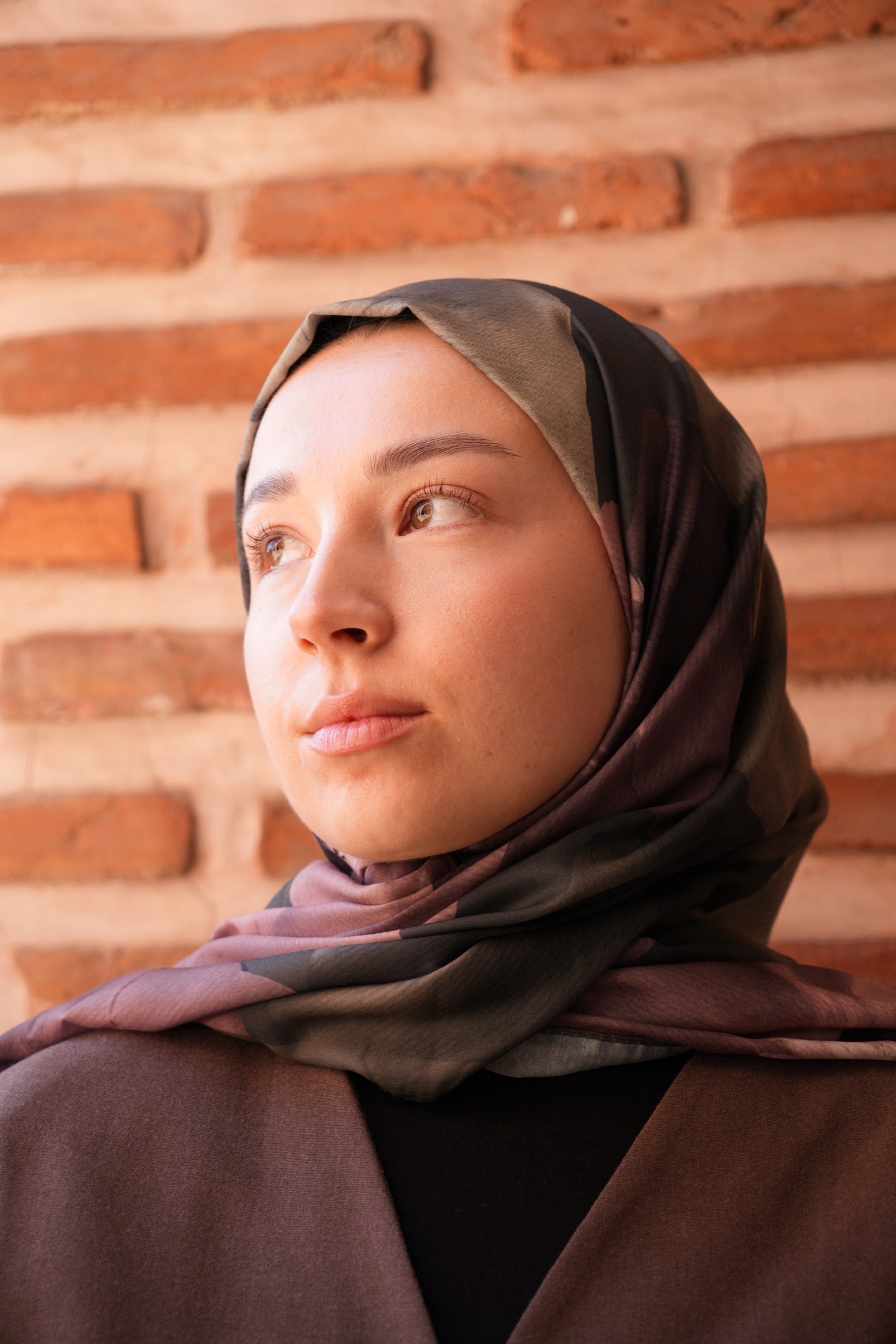 Yaprak Desenli Pamuk Şal