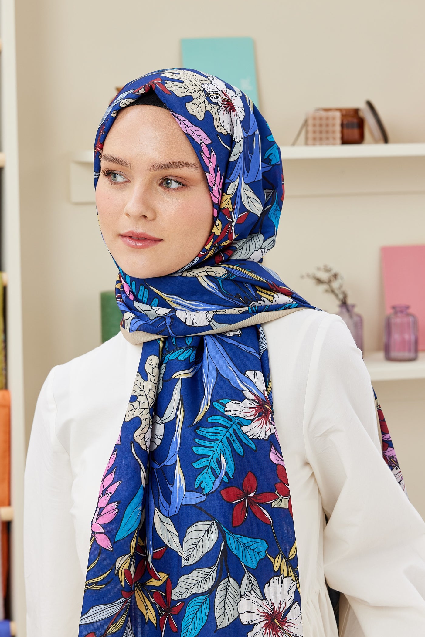 Pro Line Viola Desen Şal - Saks