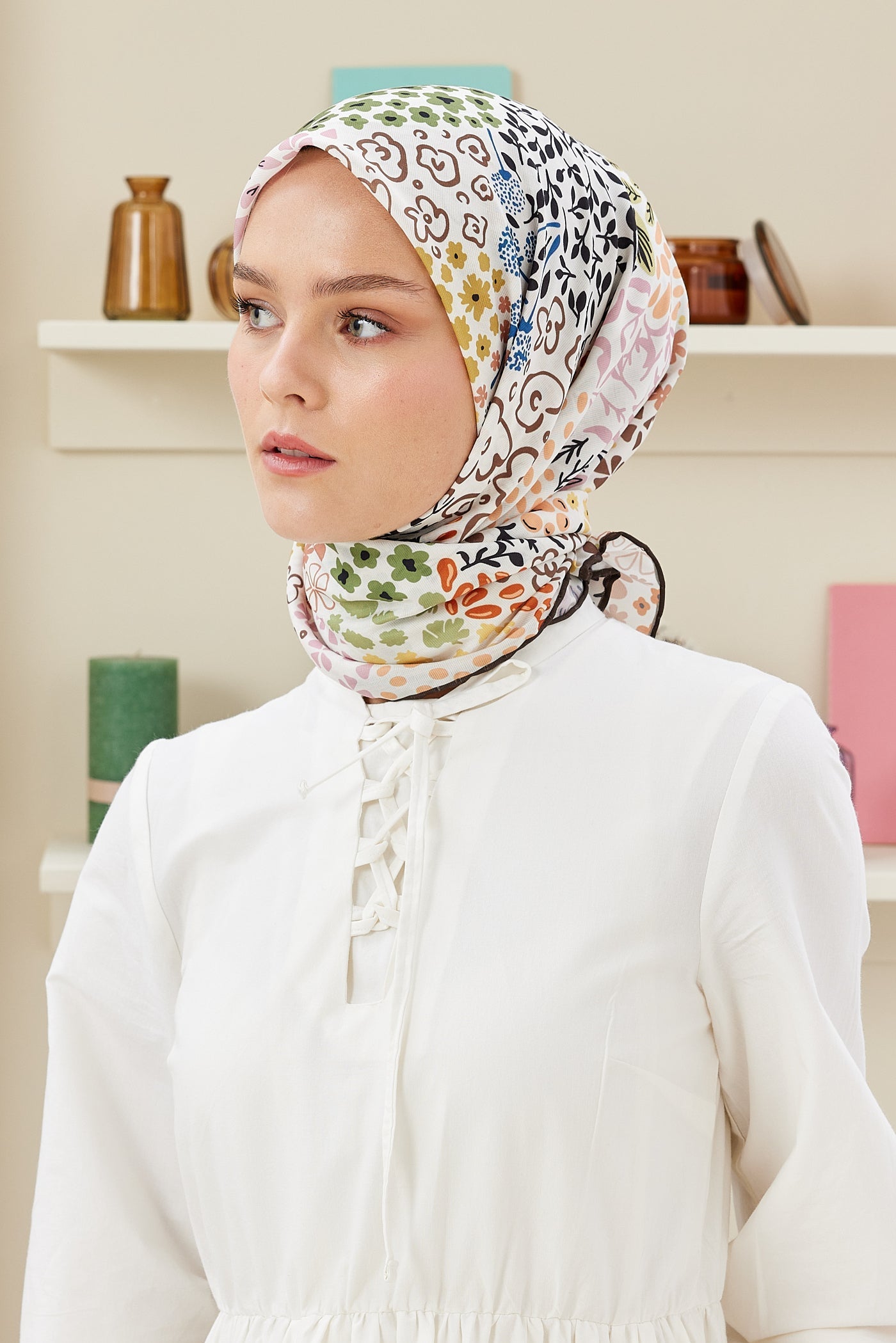 Pro Line Lina Desen Eşarp - Acı Kahve