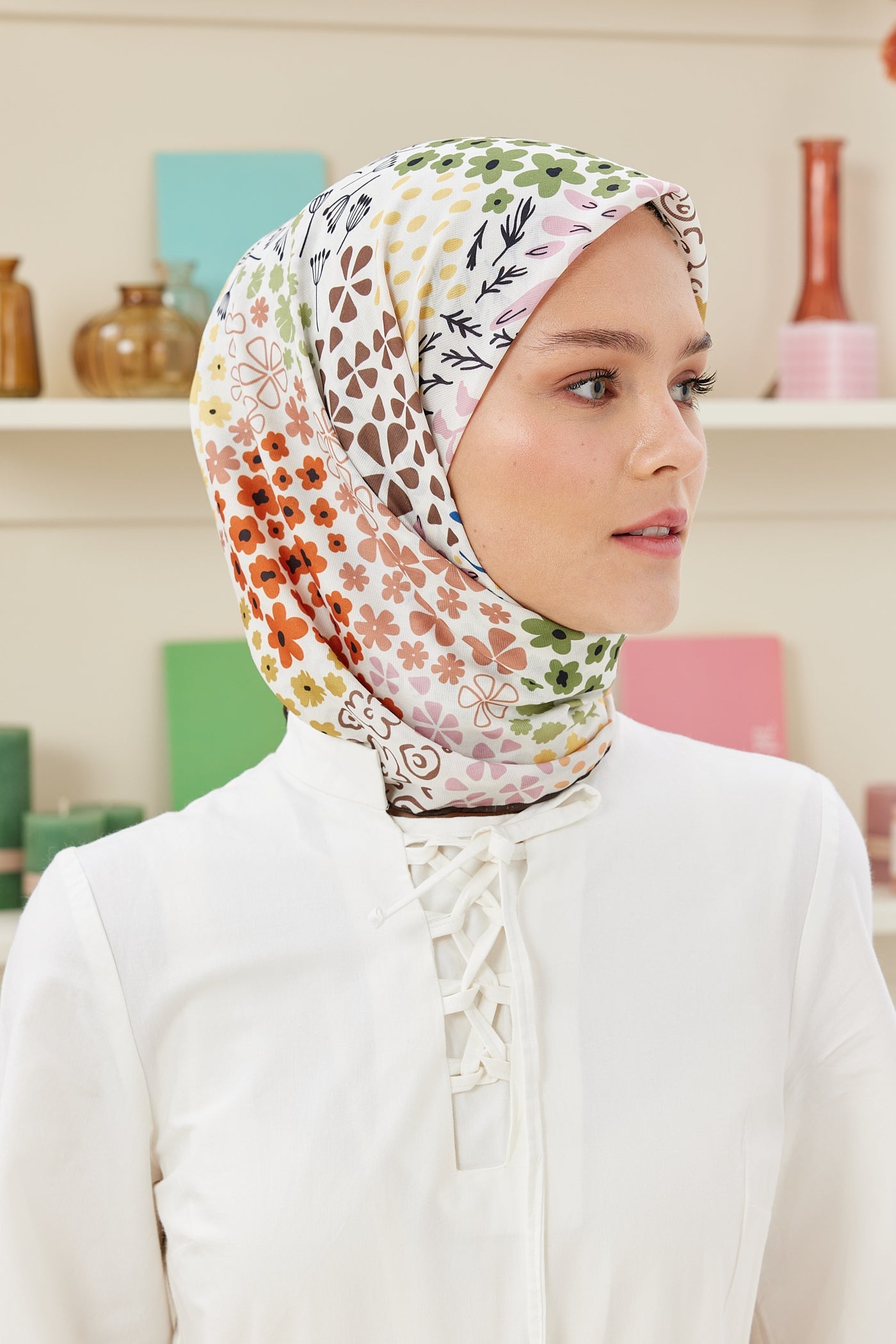 Pro Line Lina Desen Eşarp - Acı Kahve