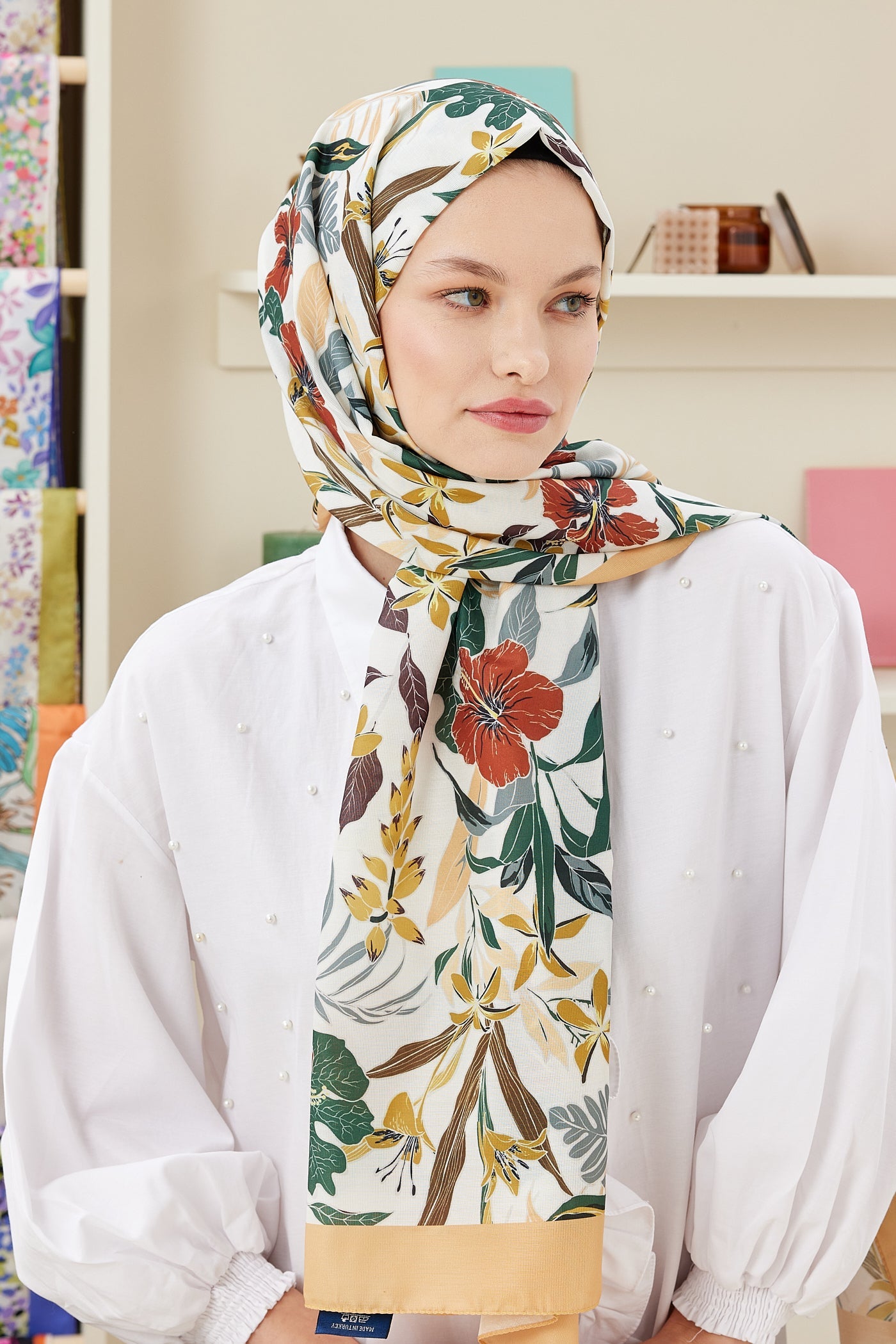 Pro Line Viola Desen Şal - Hardal