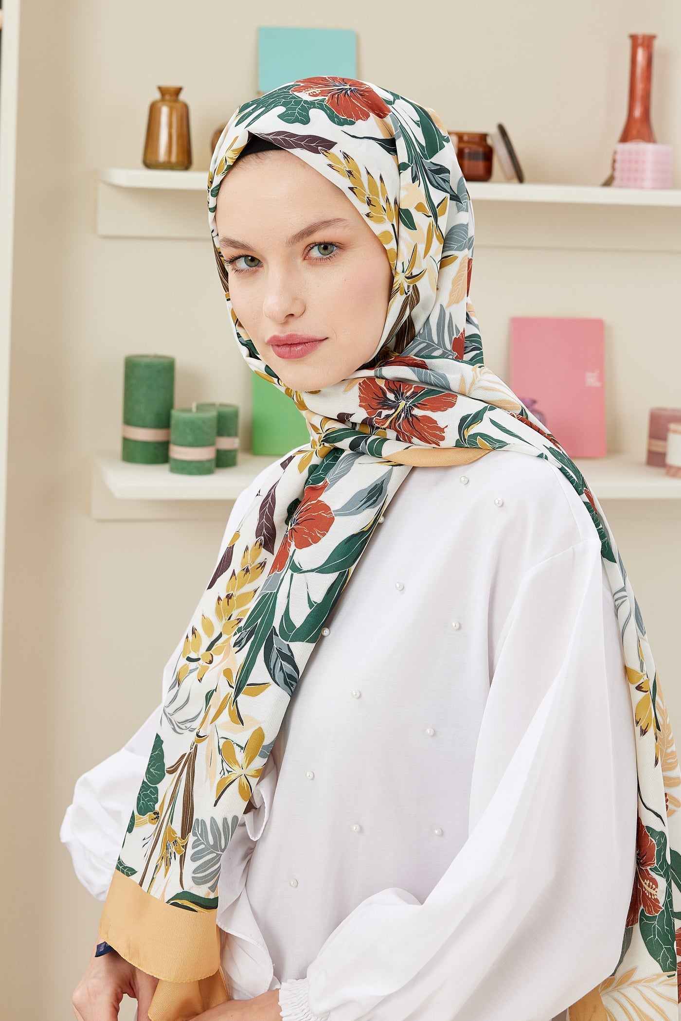 Pro Line Viola Desen Şal - Hardal