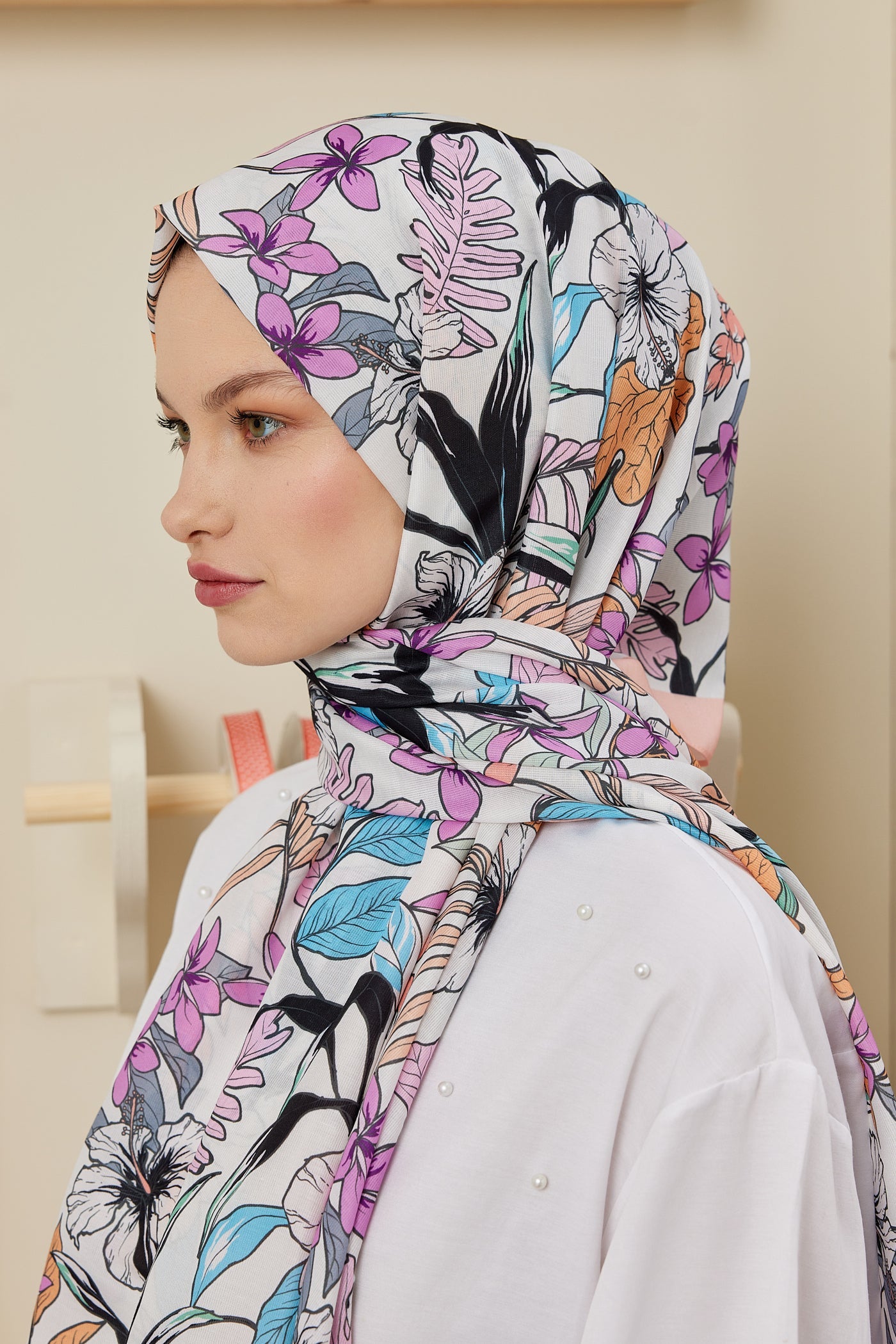 Pro Line Viola Desen Şal - Şeker Pembe