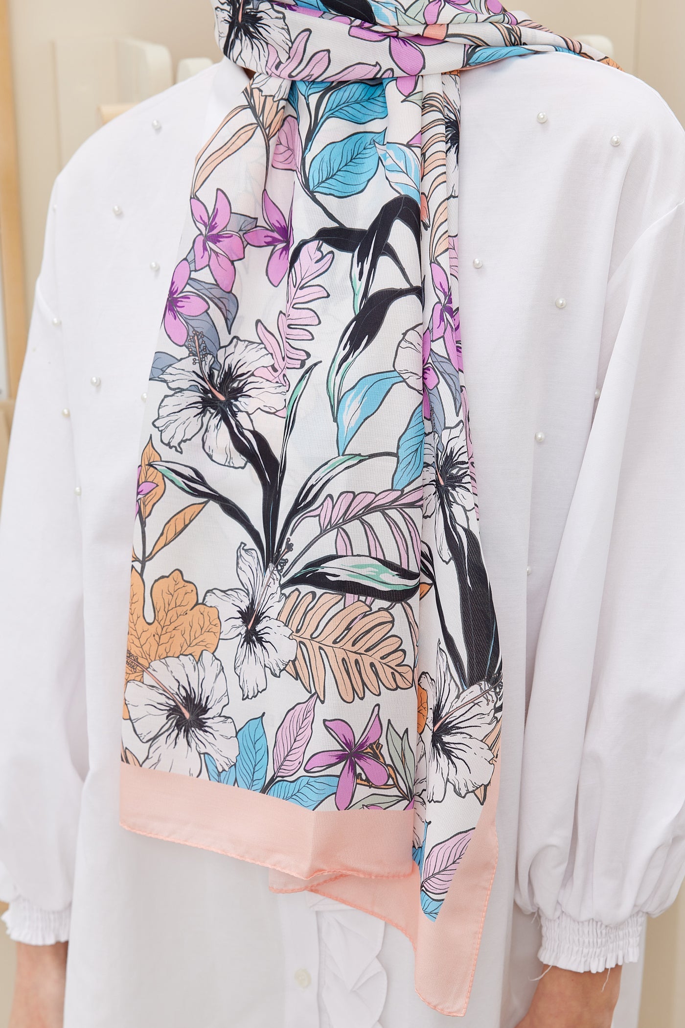 Pro Line Viola Desen Şal - Şeker Pembe