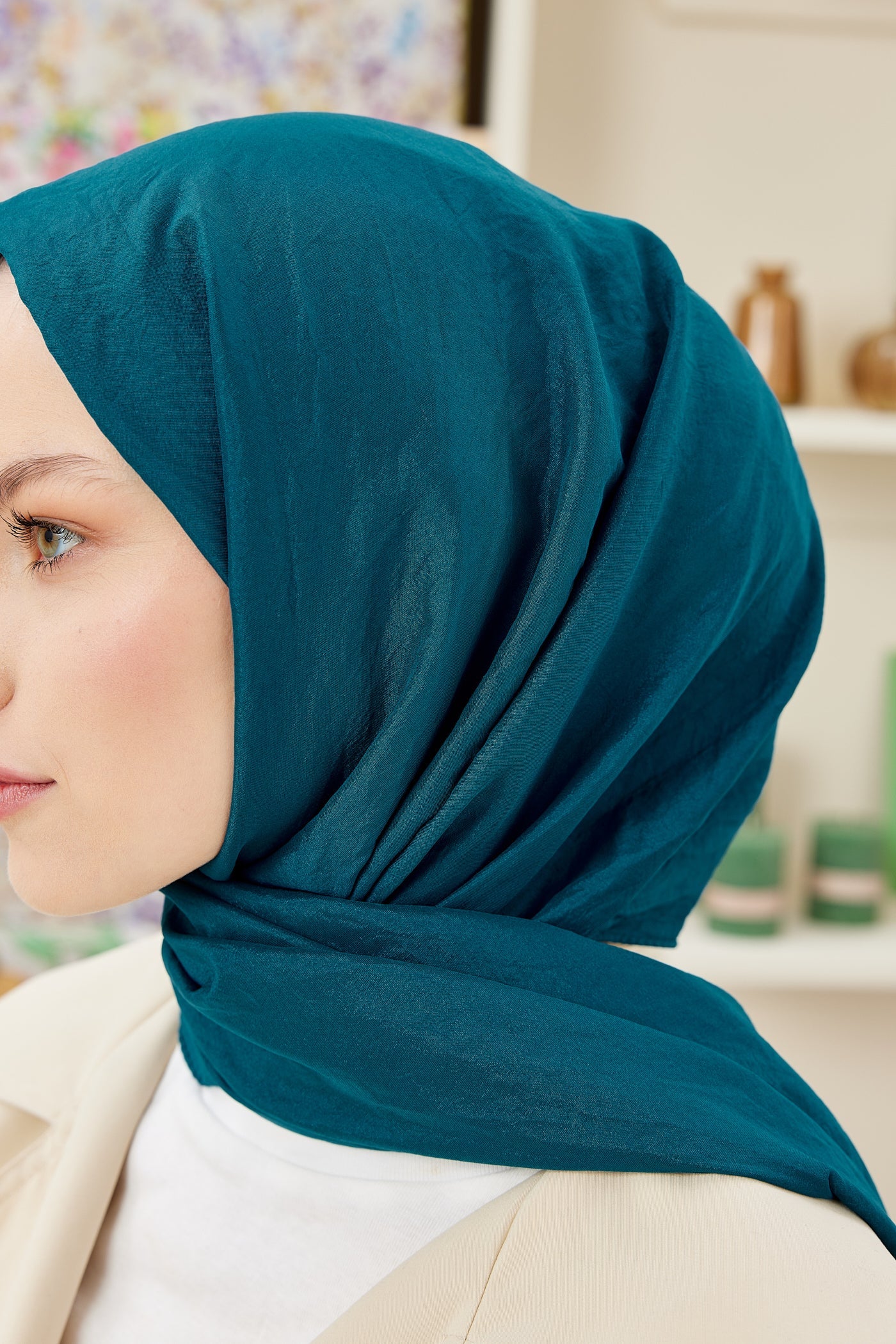 Elisa Vual Şal - Petrol Yeşili