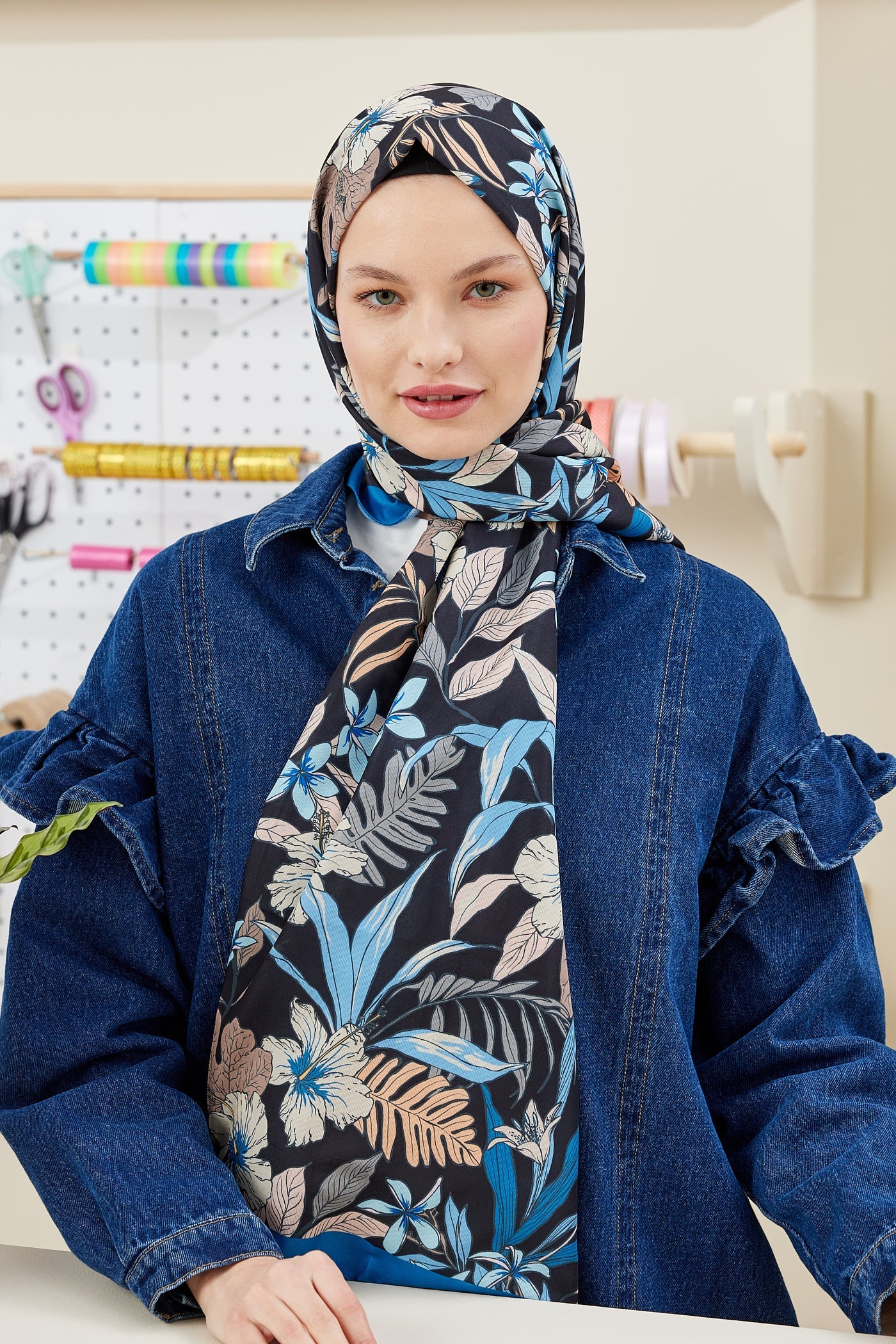 Pro Line Viola Desen Şal - Lacivert