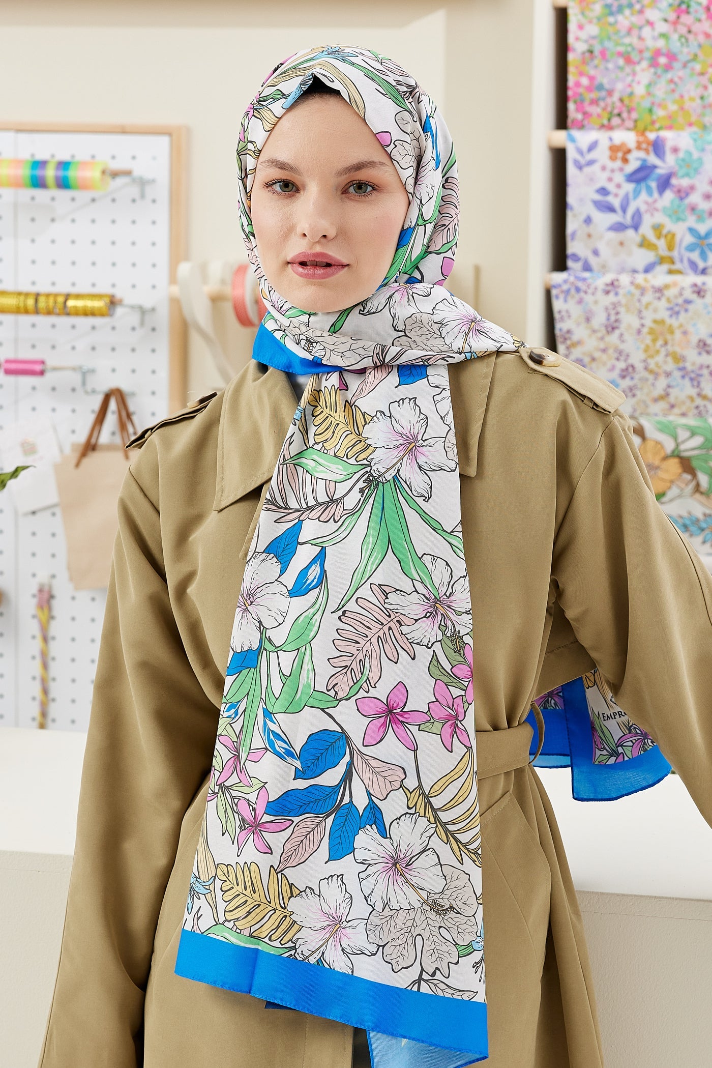 Pro Line Viola Desen Şal - Mavi