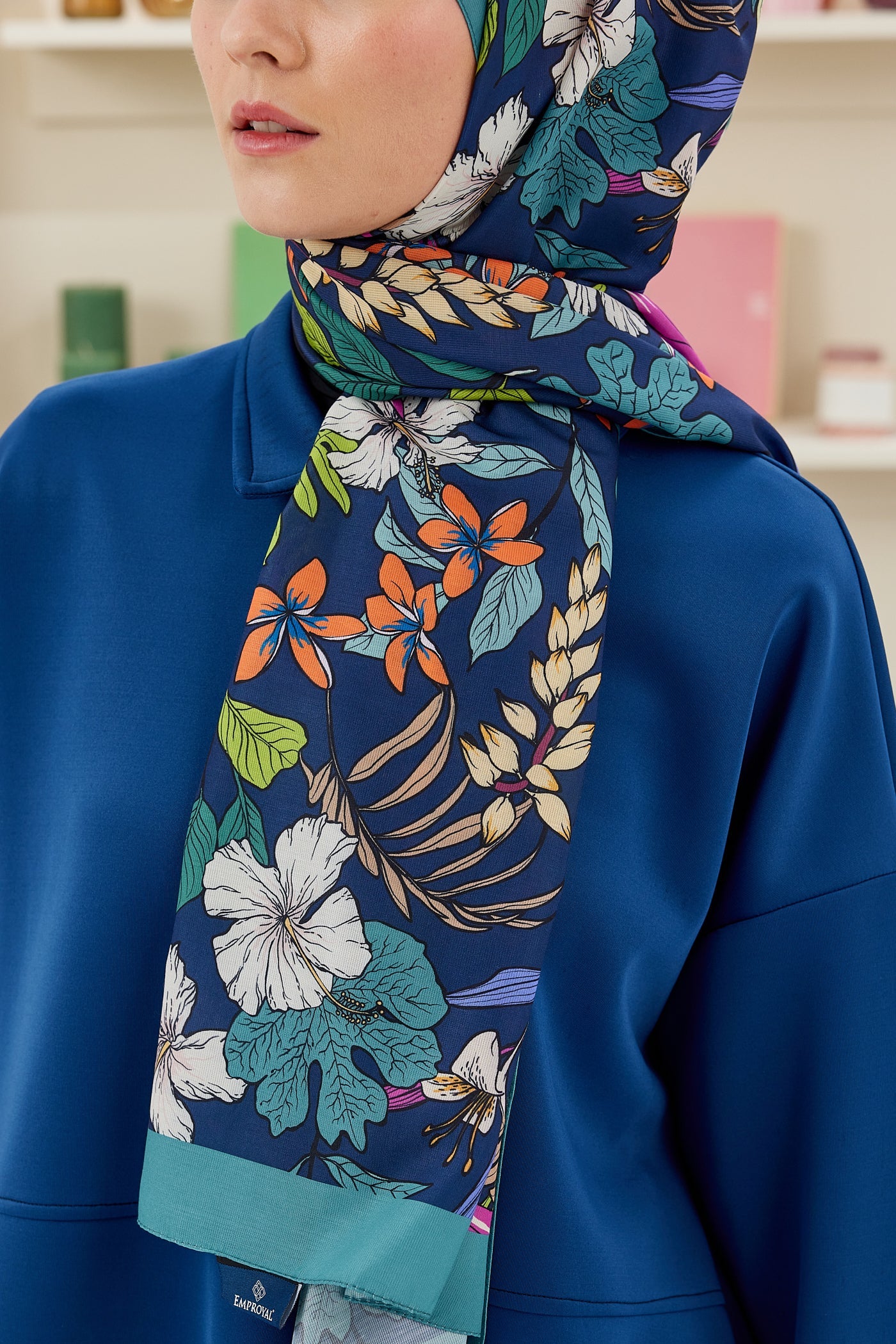 Pro Line Viola Desen Şal - Turkuaz