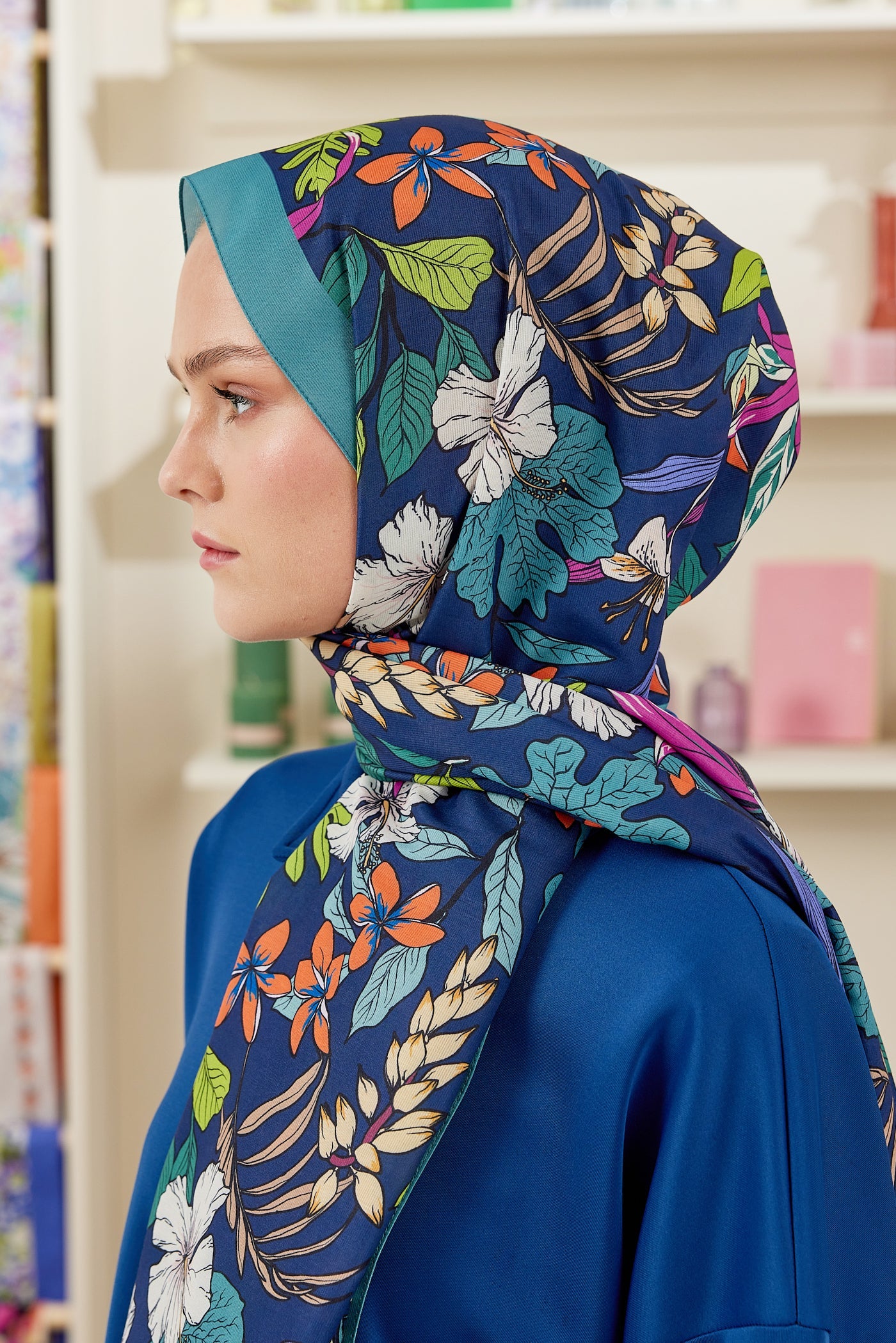 Pro Line Viola Desen Şal - Turkuaz