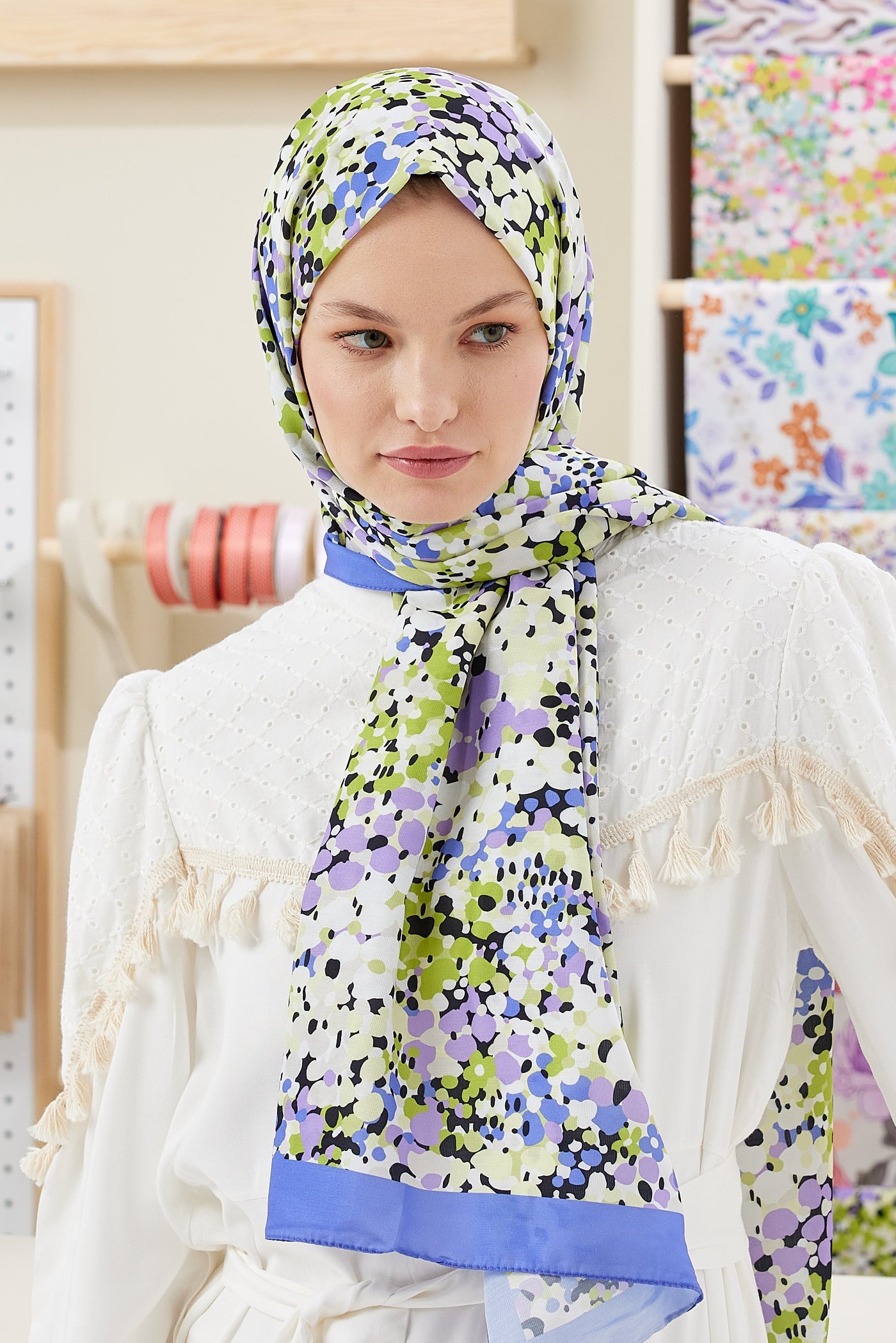 Pro Line Lavin Desen Şal - Mor - Lila