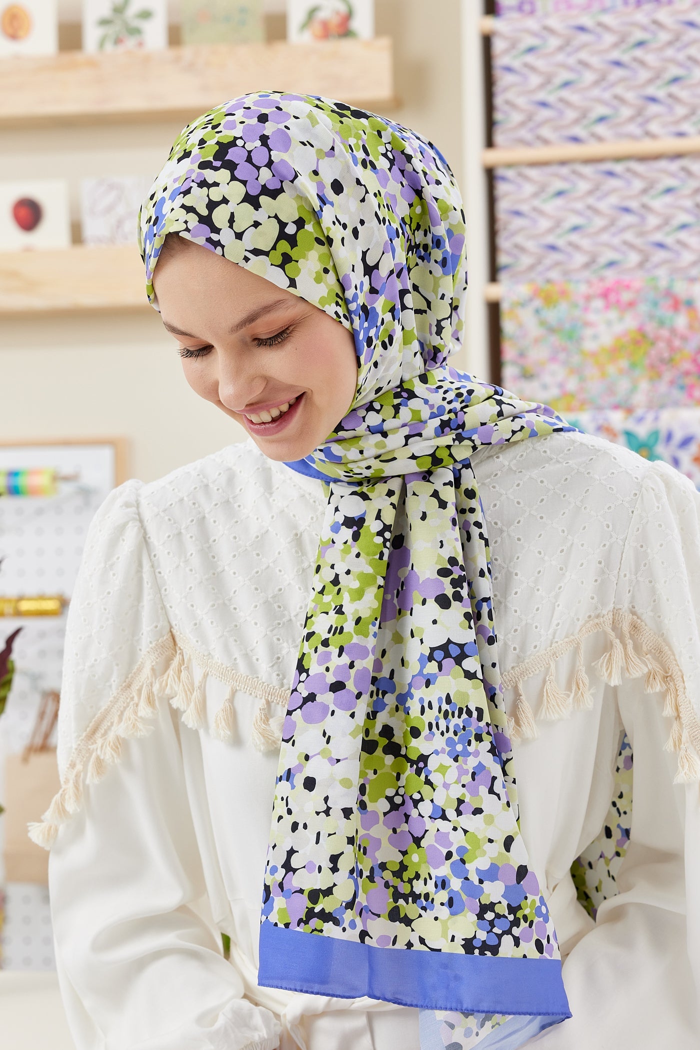 Pro Line Lavin Desen Şal - Mor - Lila