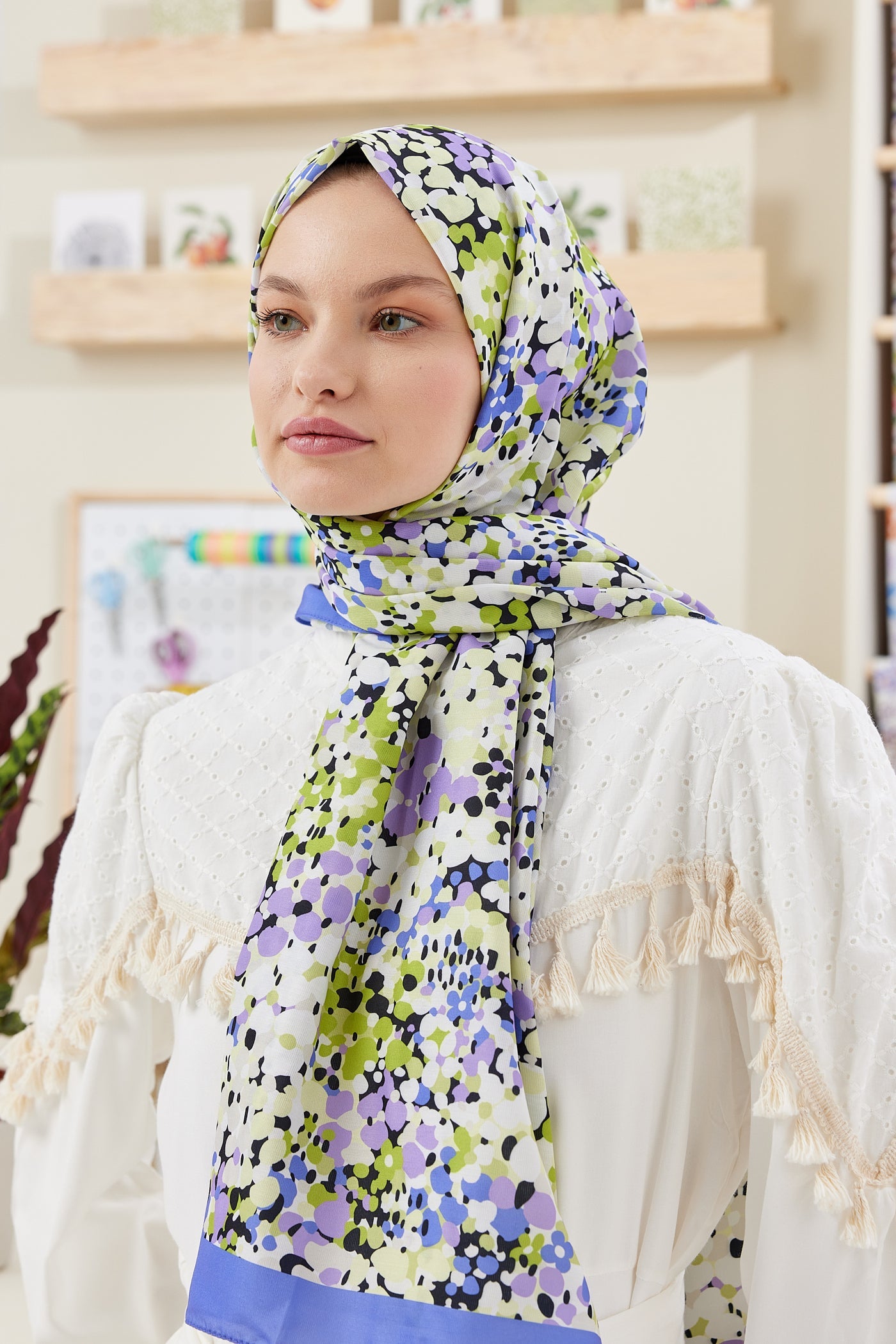 Pro Line Lavin Desen Şal - Mor - Lila