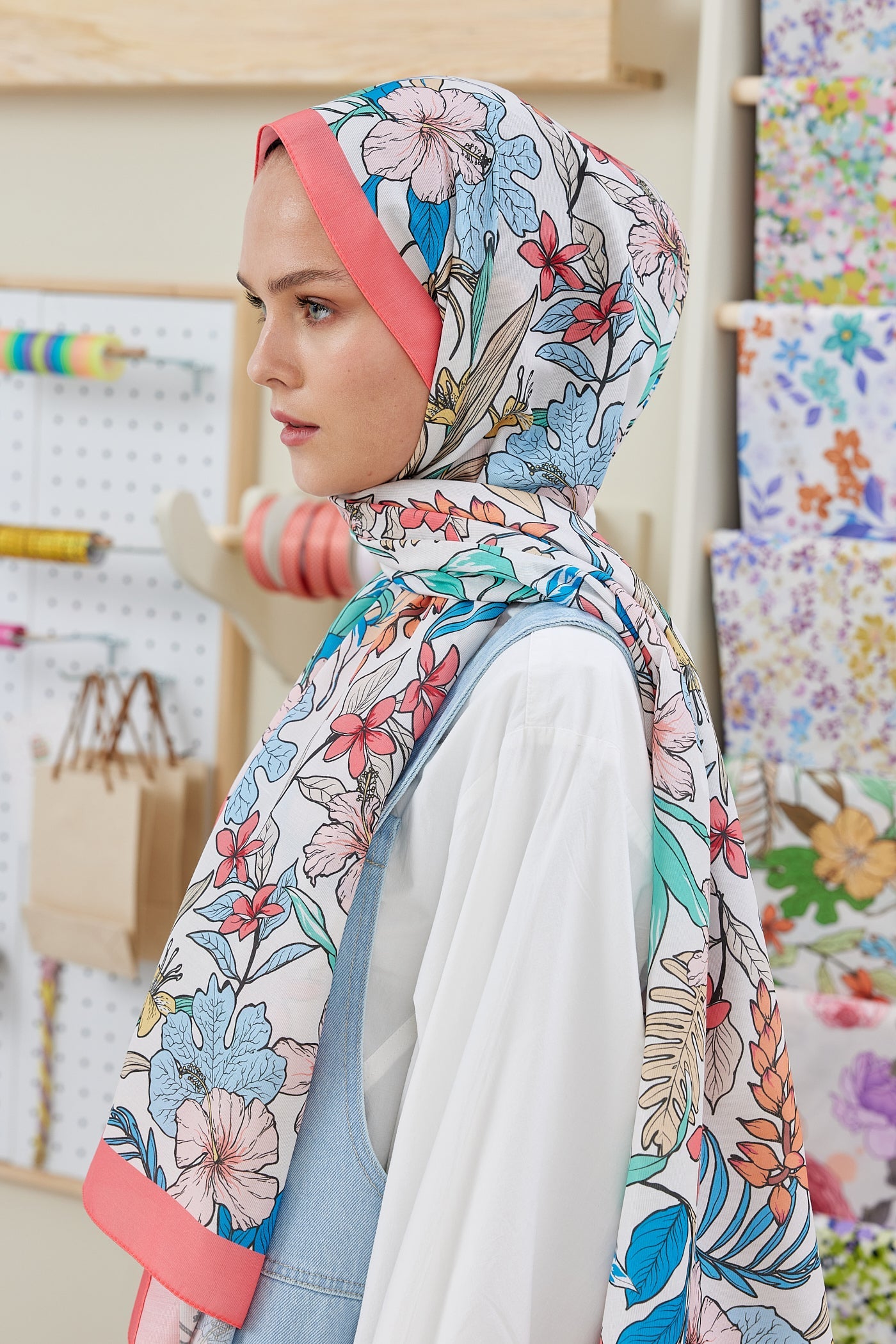 Pro Line Viola Desen Şal - Kırmızı