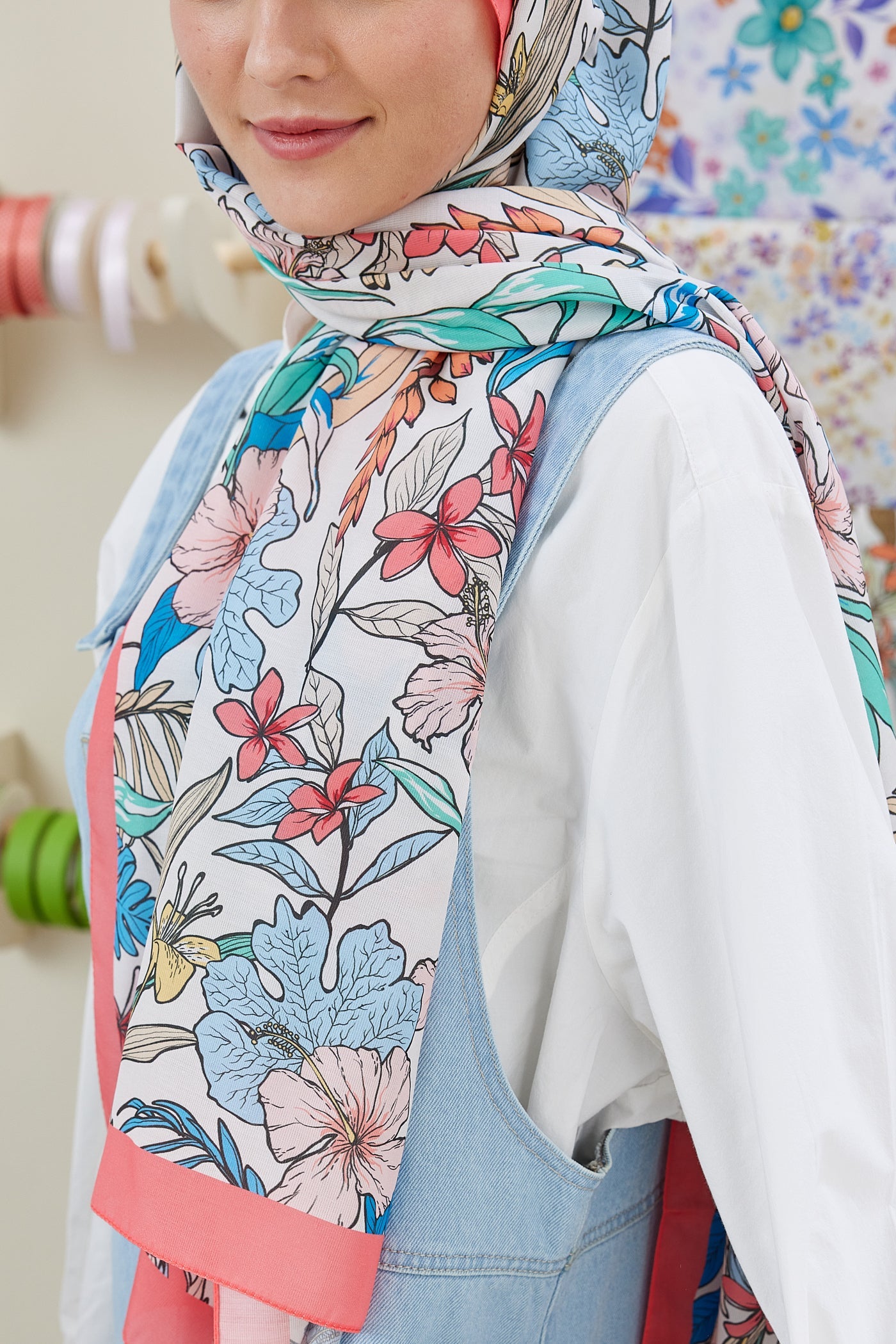 Pro Line Viola Desen Şal - Kırmızı