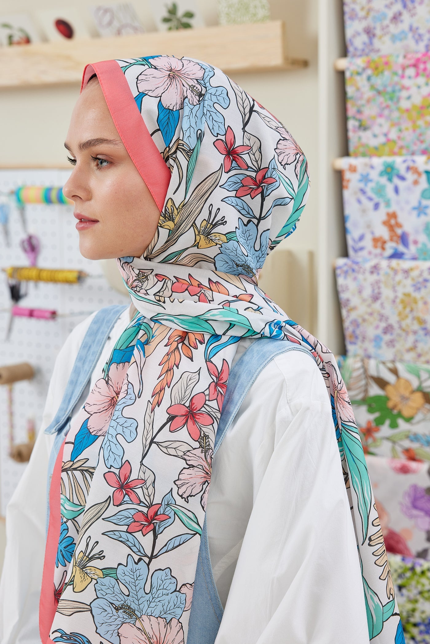 Pro Line Viola Desen Şal - Kırmızı