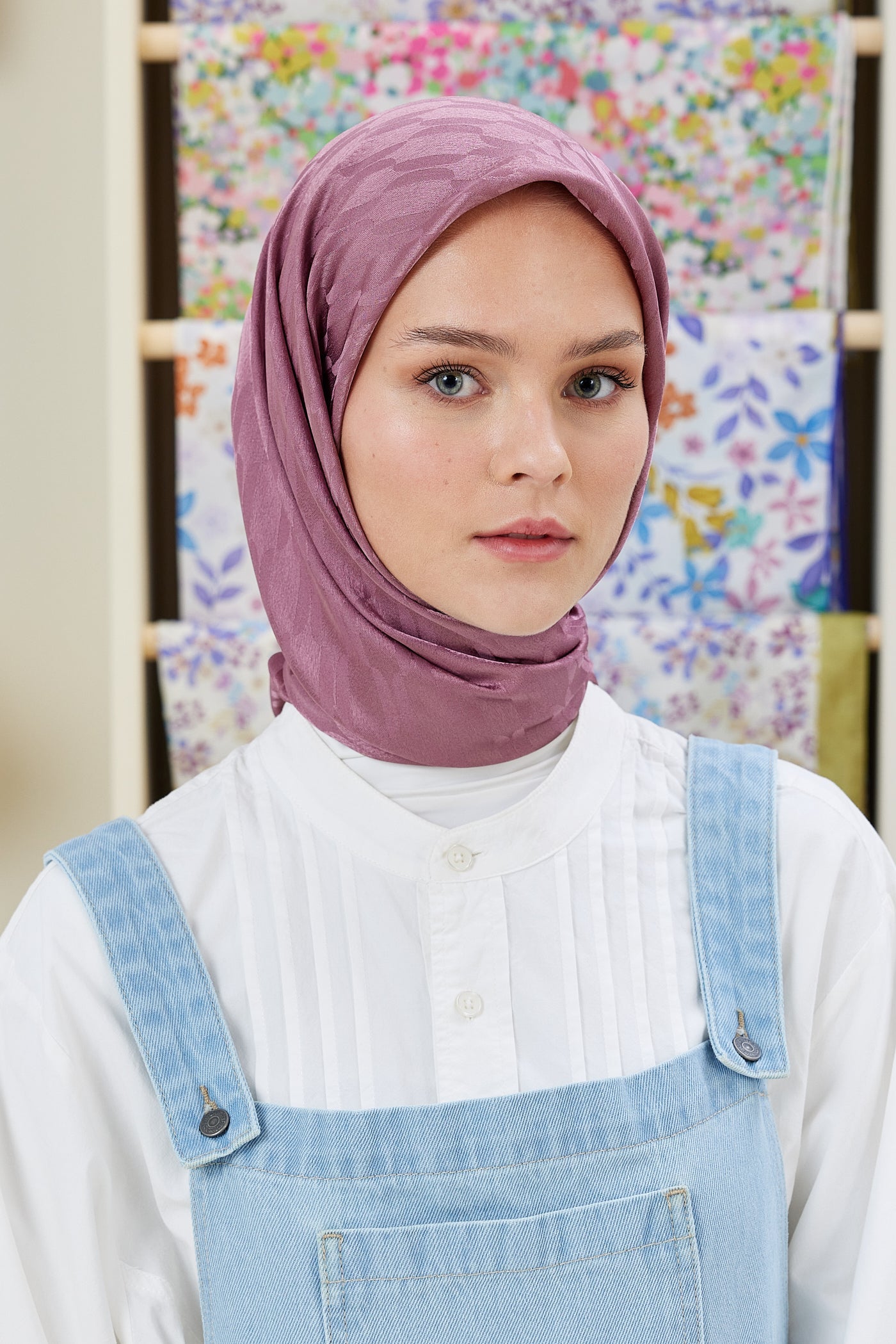 Jakar Janjan Zincir Desen Eşarp - Gül Kurusu