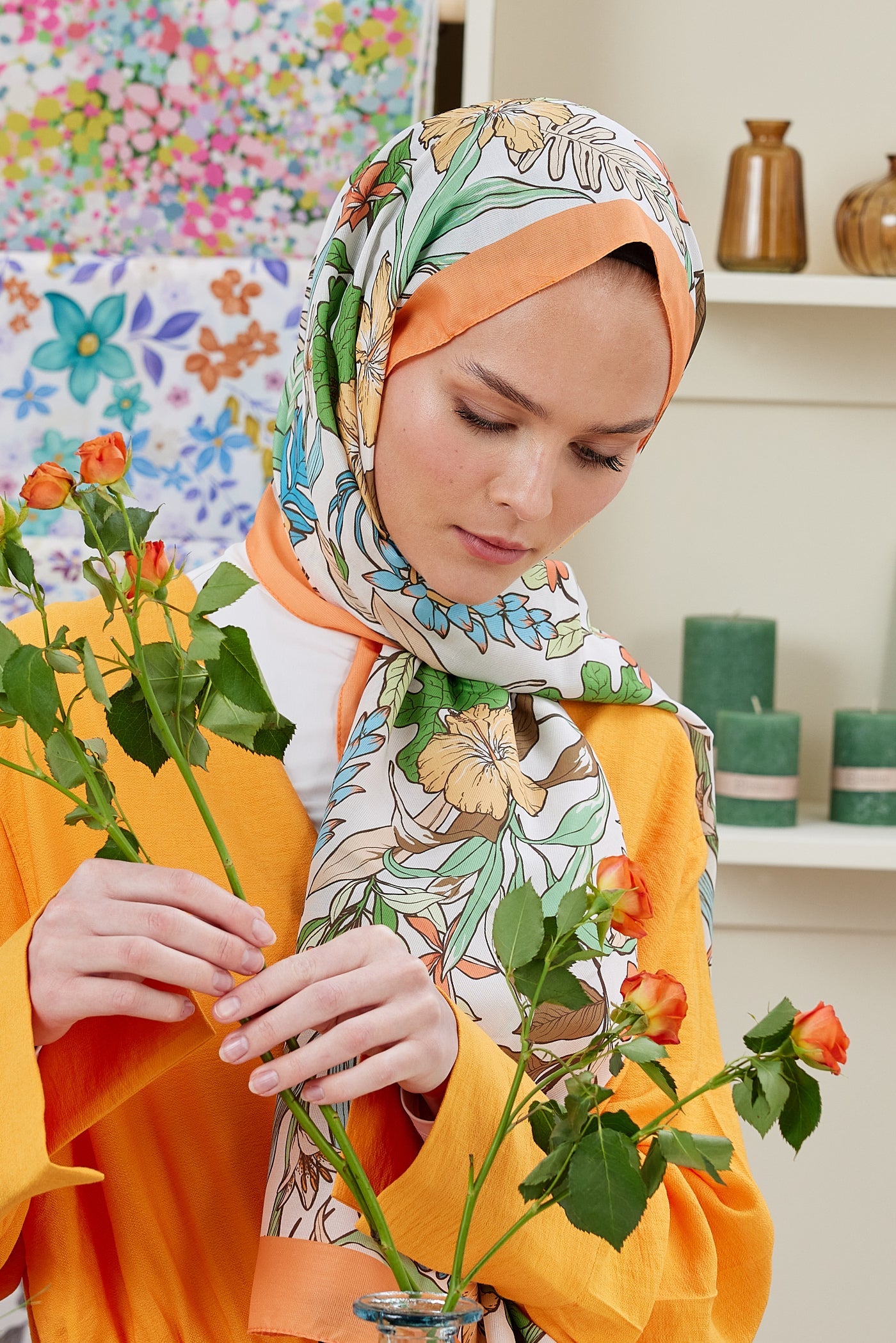 Pro Line Viola Desen Şal - Turuncu