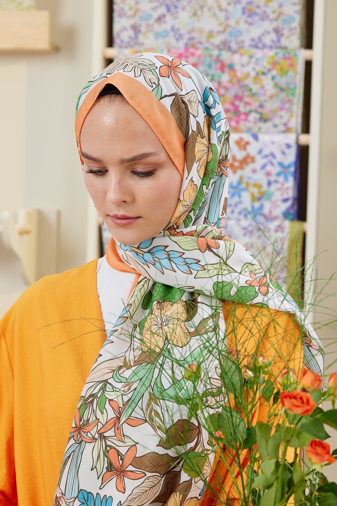 Pro Line Viola Desen Şal - Turuncu