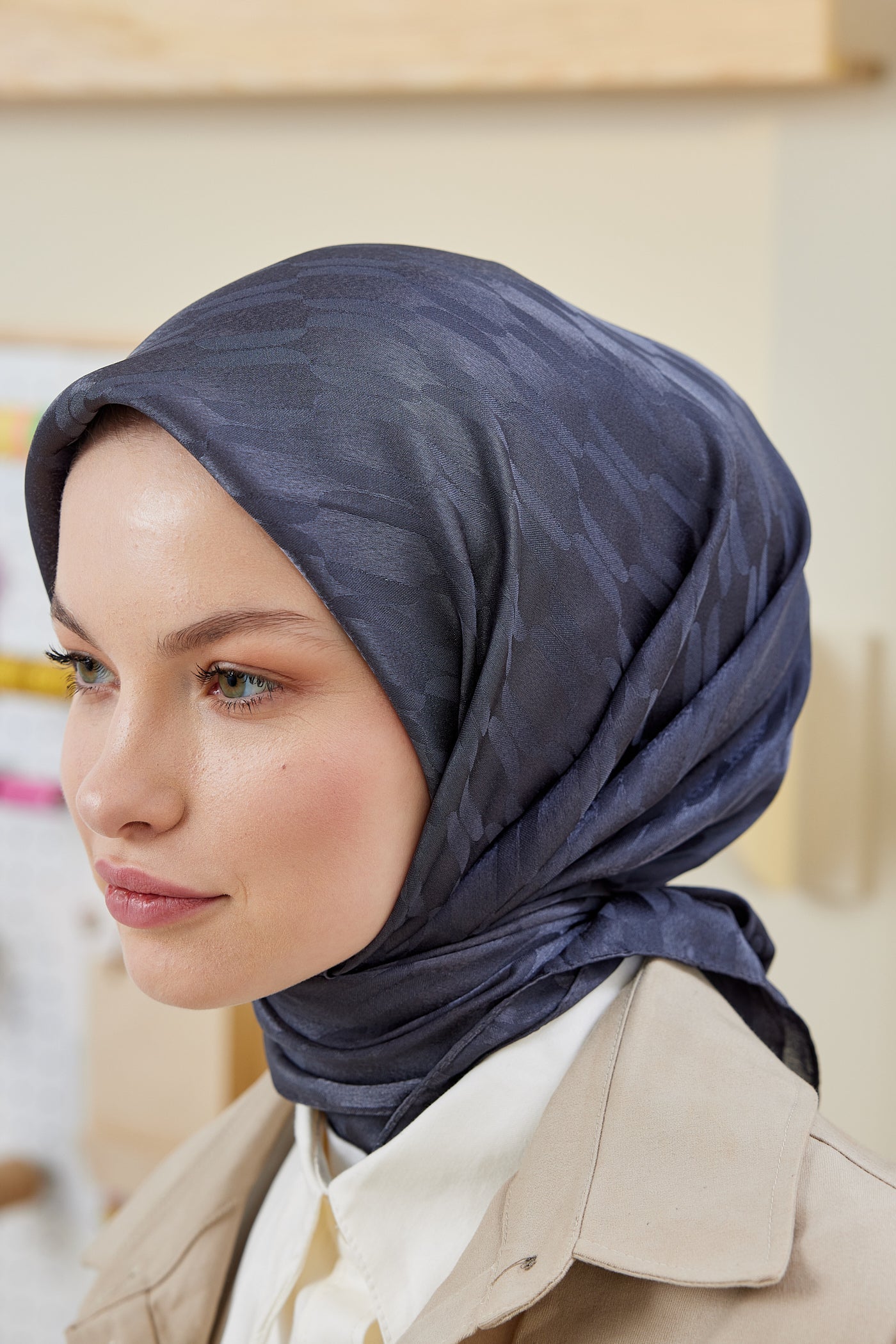 Jakar Janjan Zincir Desen Eşarp - Füme