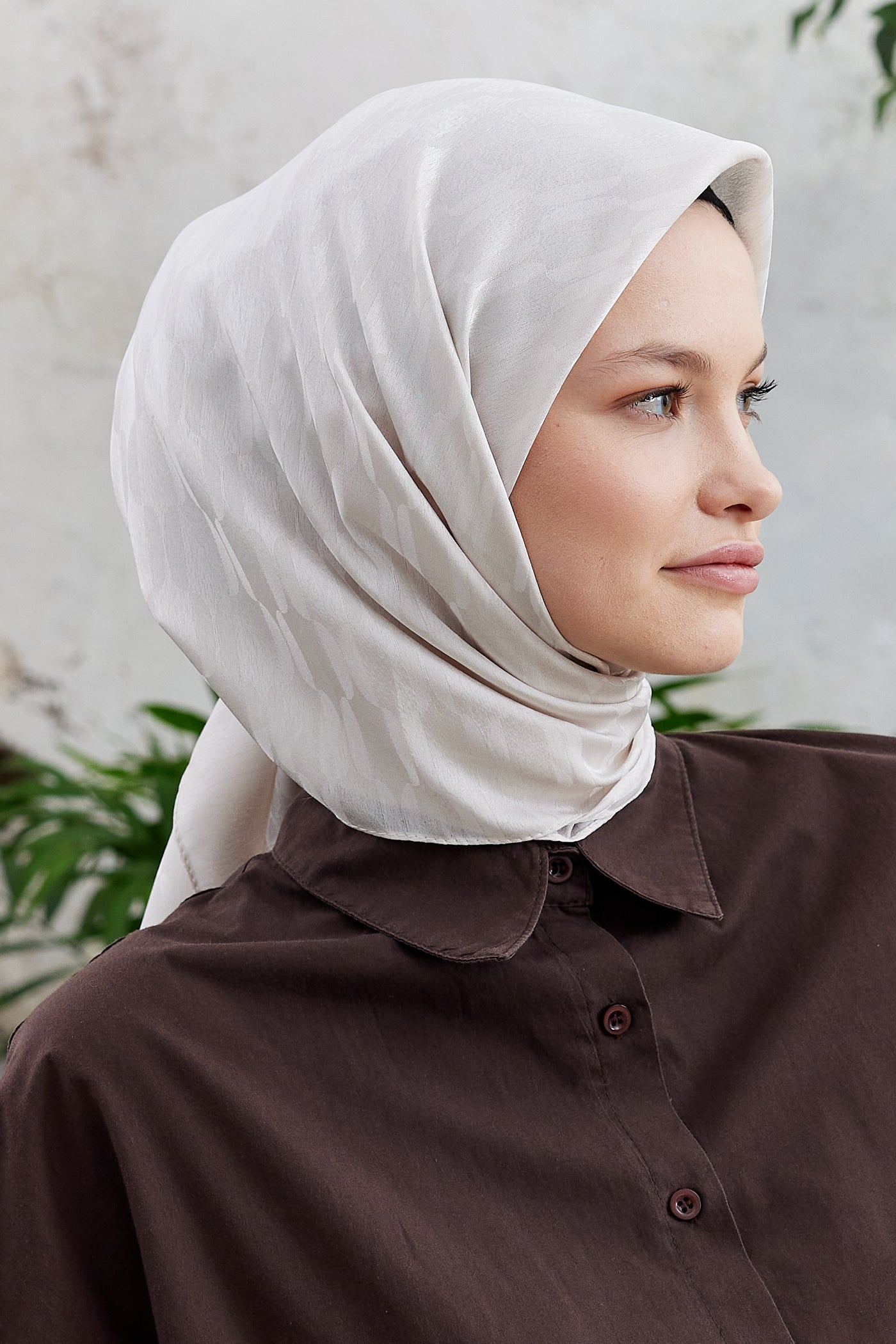 Jakar Janjan Zincir Desen Eşarp - Taş