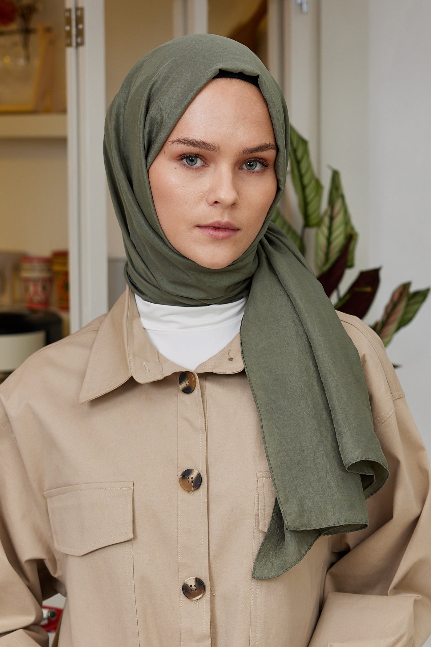 Elisa Vual Şal - Soft Haki