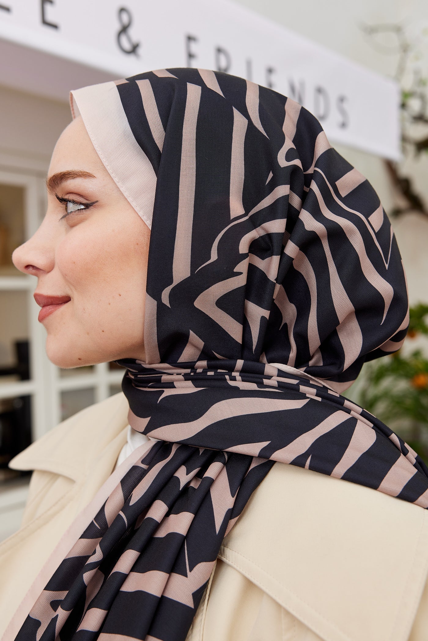 Pro Line Zebra Desen Şal - Siyah - Kahve